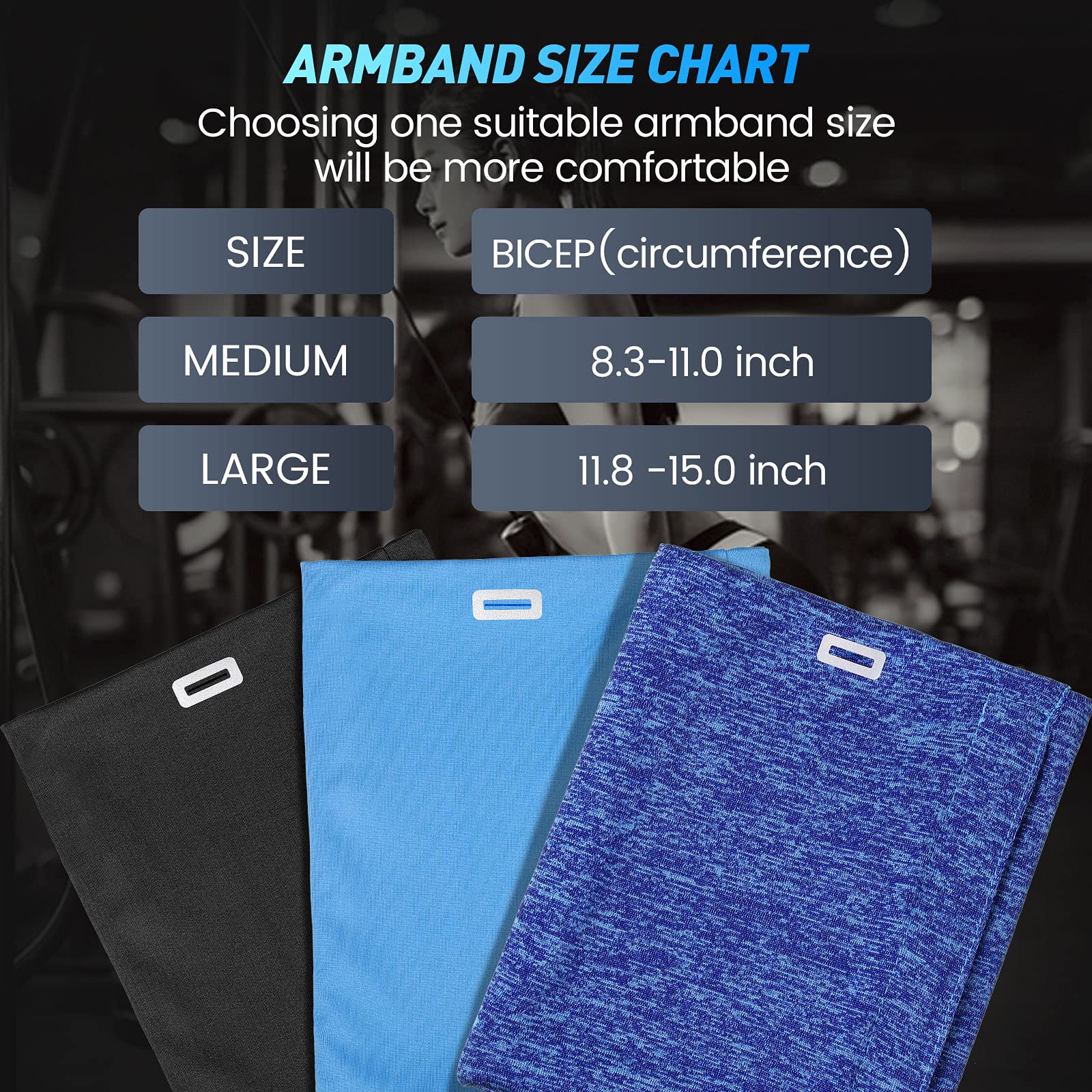 Outus 3 Pieces Phone Armband Running Armband Cell Phone Sleeve For Running Holder Arm Bands For Walking Hiking Jogging Travel (B