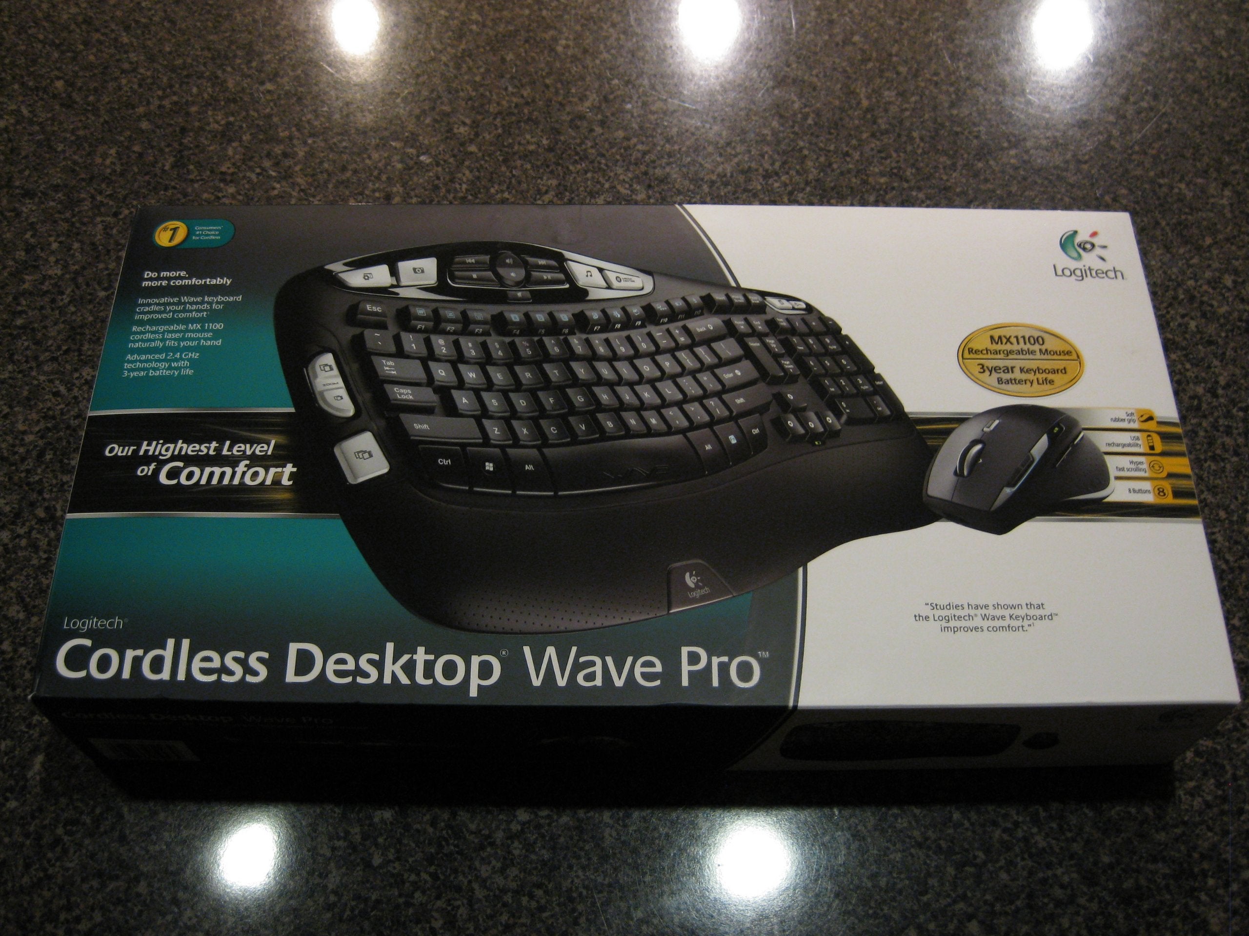 Logitech Cordless Desktop Wave Pro Keyboard And Laser Mouse (Black)
