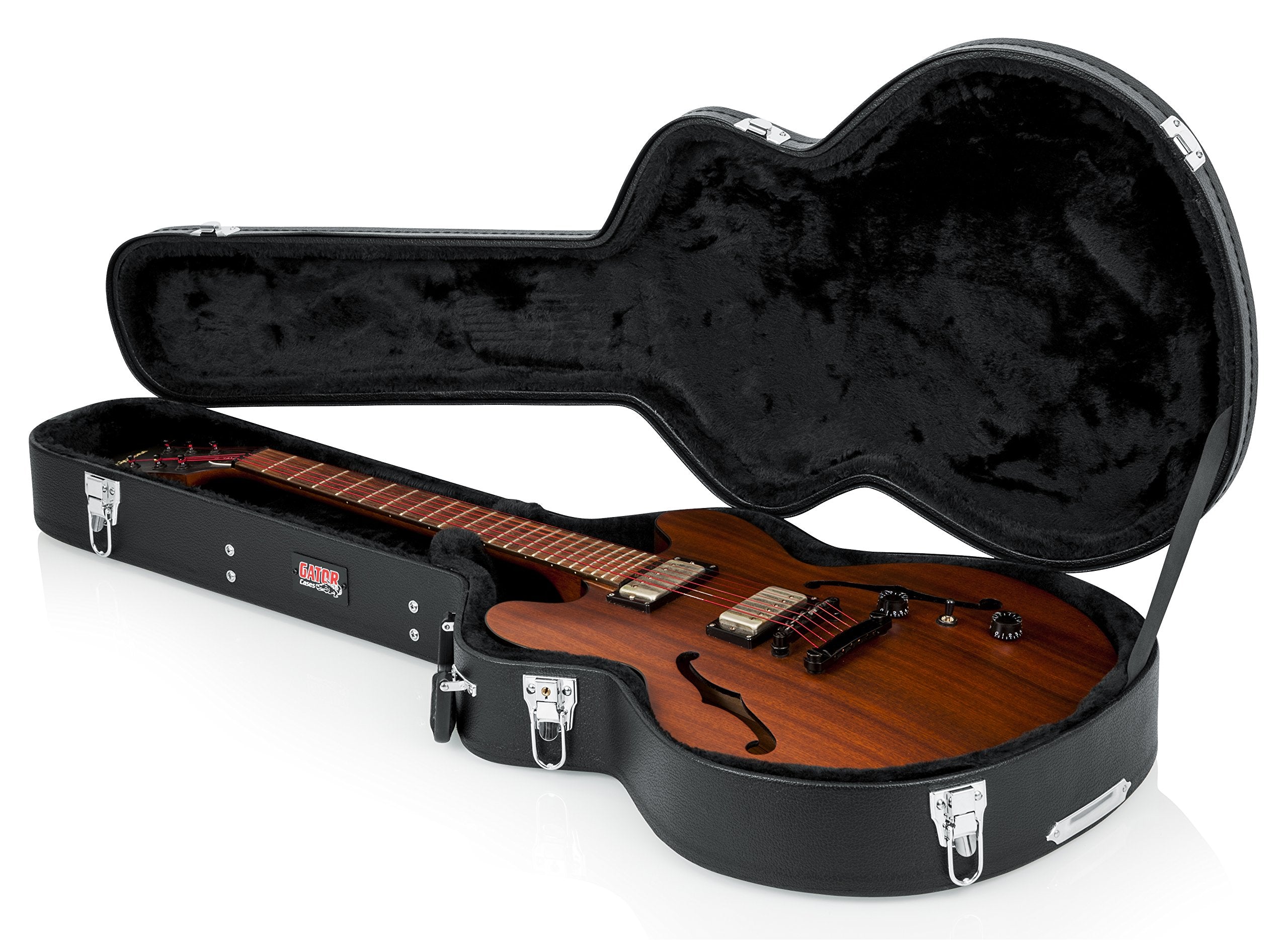 Gator Cases Hard Shell Wood Case For Semi Hollow Guitars; Fits Gibson 335 (Gwe 335),Black