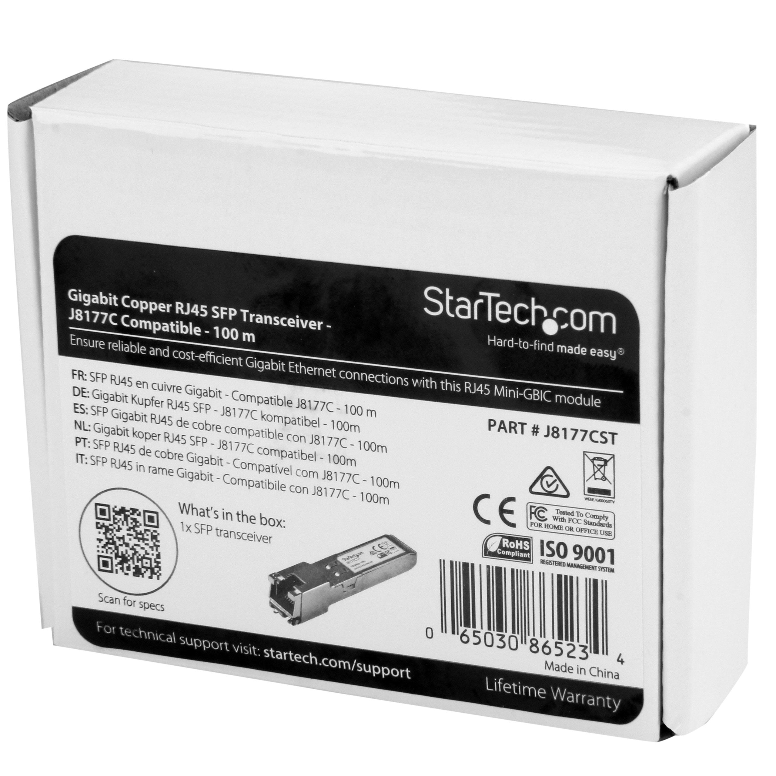 Startech.Com Hpe J8177C Compatible Sfp Module   1000Base T   Sfp To Rj45 Cat6/Cat5E   1Ge Gigabit Ethernet Sfp   Rj 45 100M   Hp