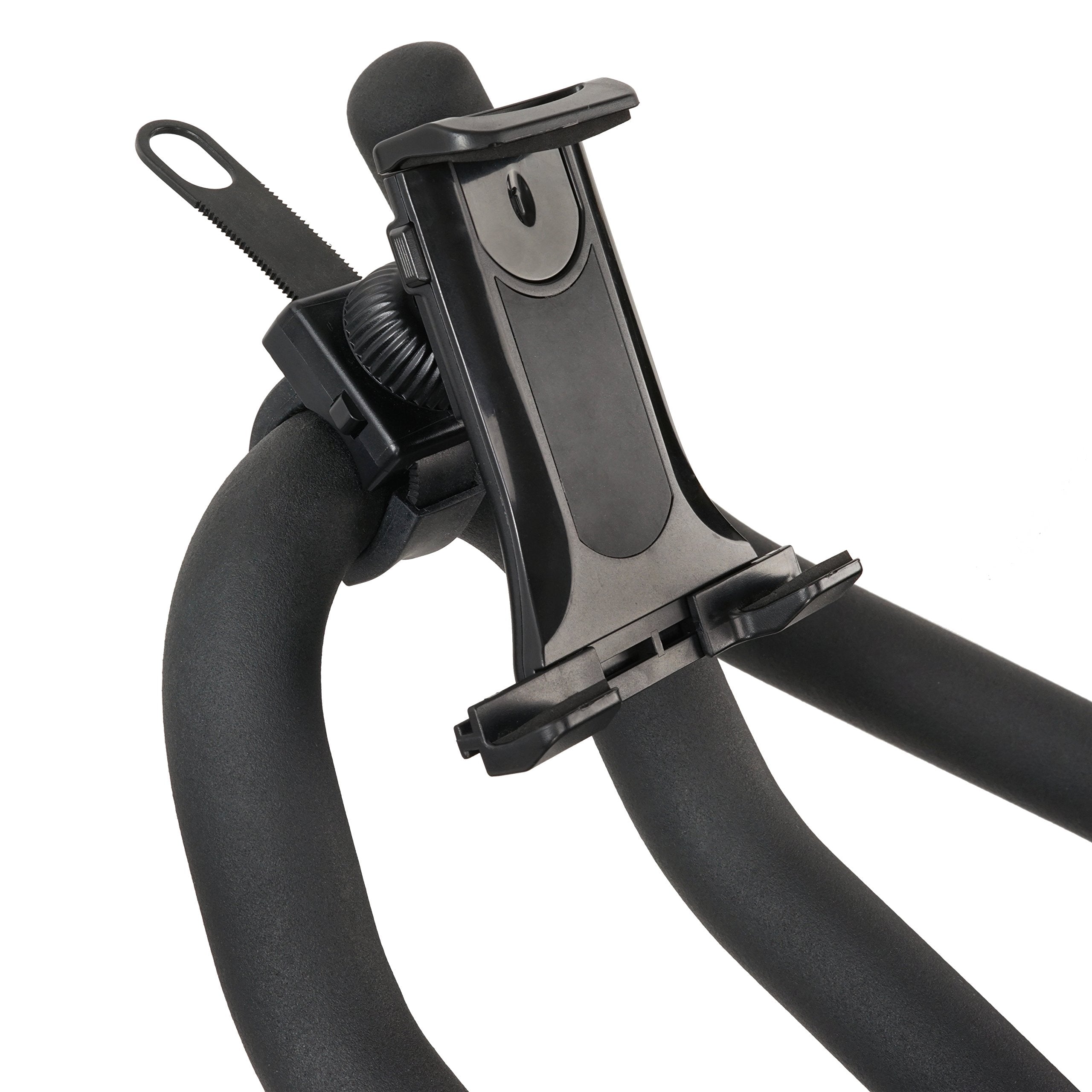 Sunny Health & Fitness Mobile Phone And Tablet Clamp Mount Holder For Bikes, Ellipticals, Treadmills And Other Handlebar Fitness