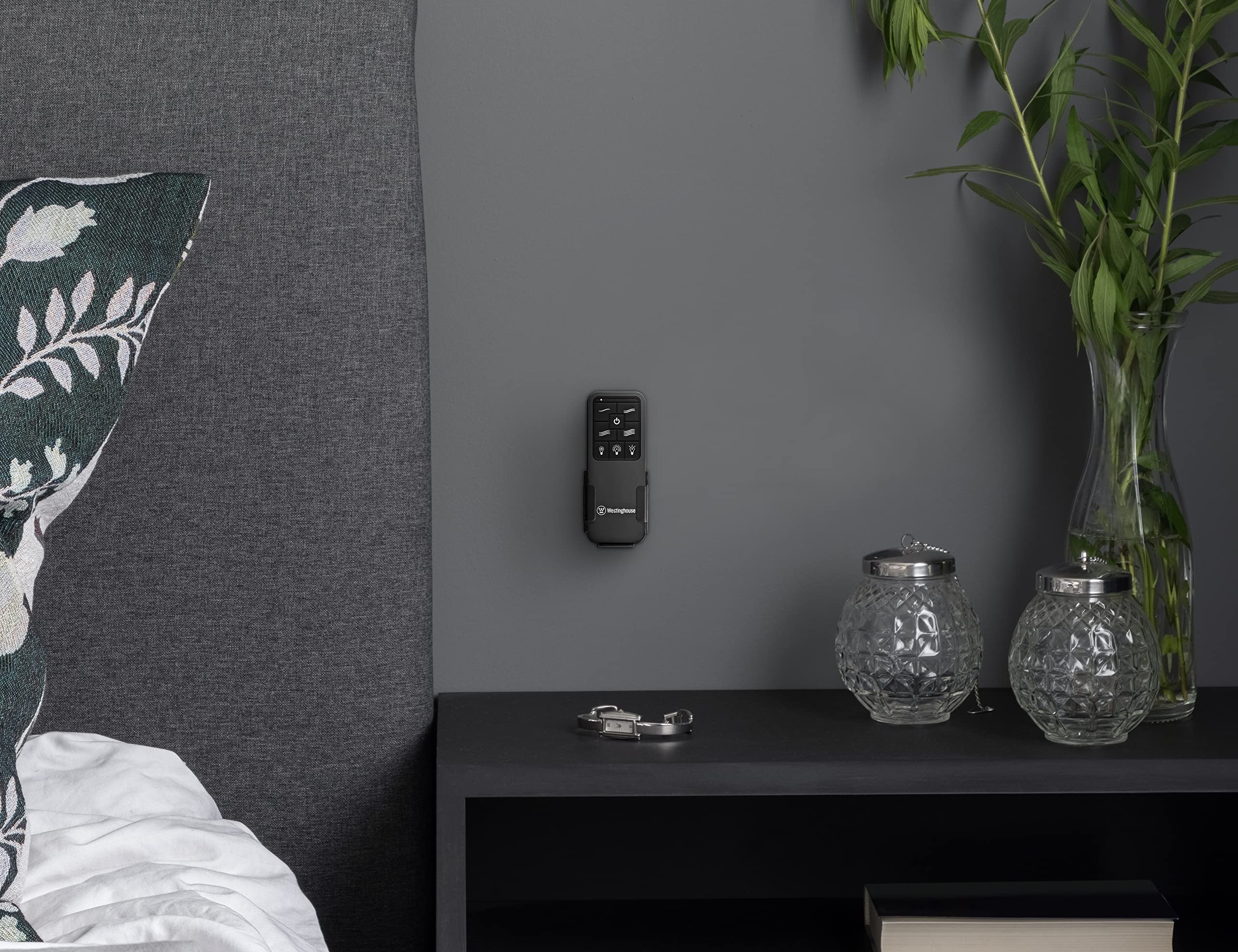 Westinghouse 7787900 Four Speed Black Ceiling Fan Remote Control With Backlit Buttons