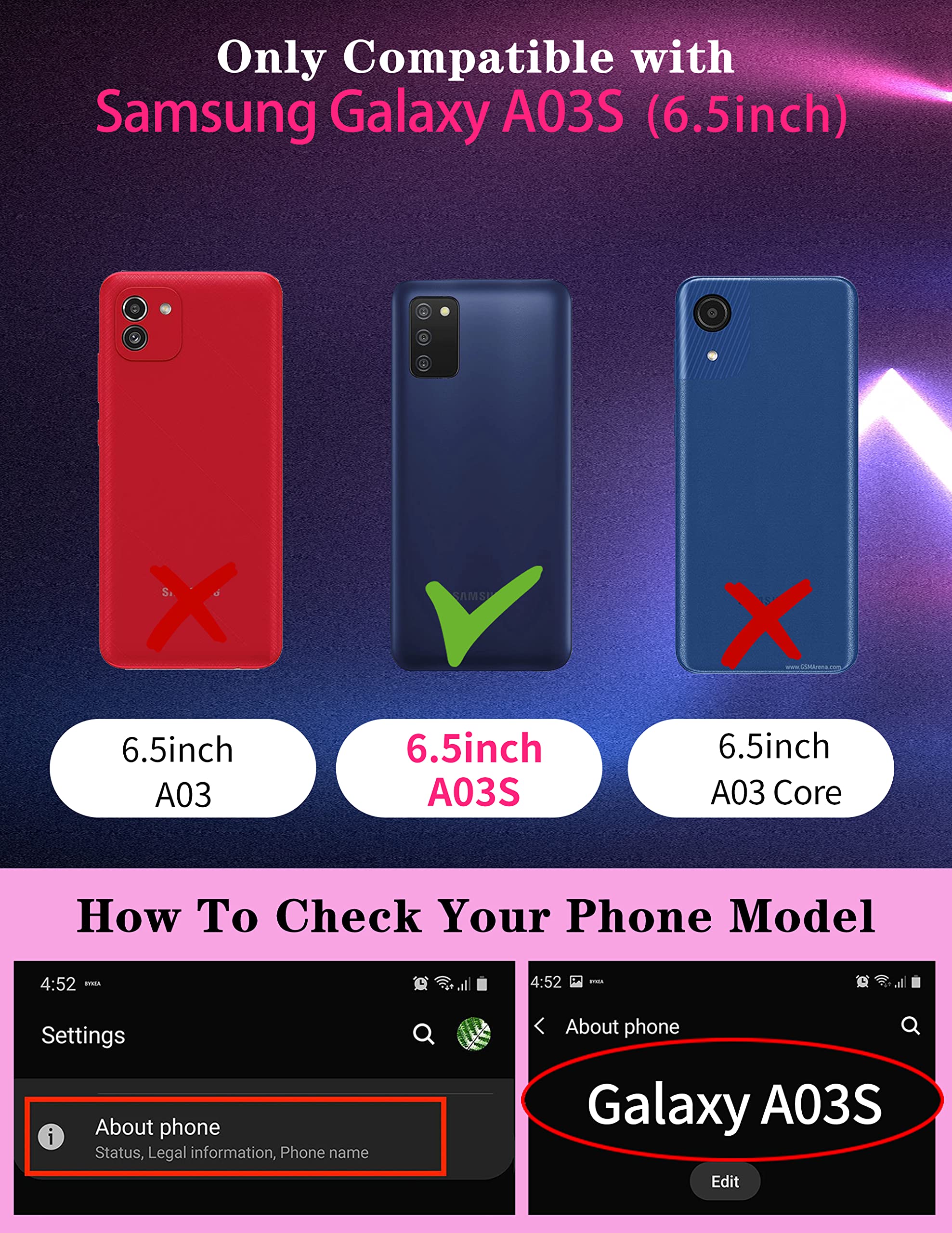 Goocrux For Samsung Galaxy A03S Case For Girls Women Smiley Face Kawaii Cute Girly Phone Cover Preppy Green Smile Design Aesthet