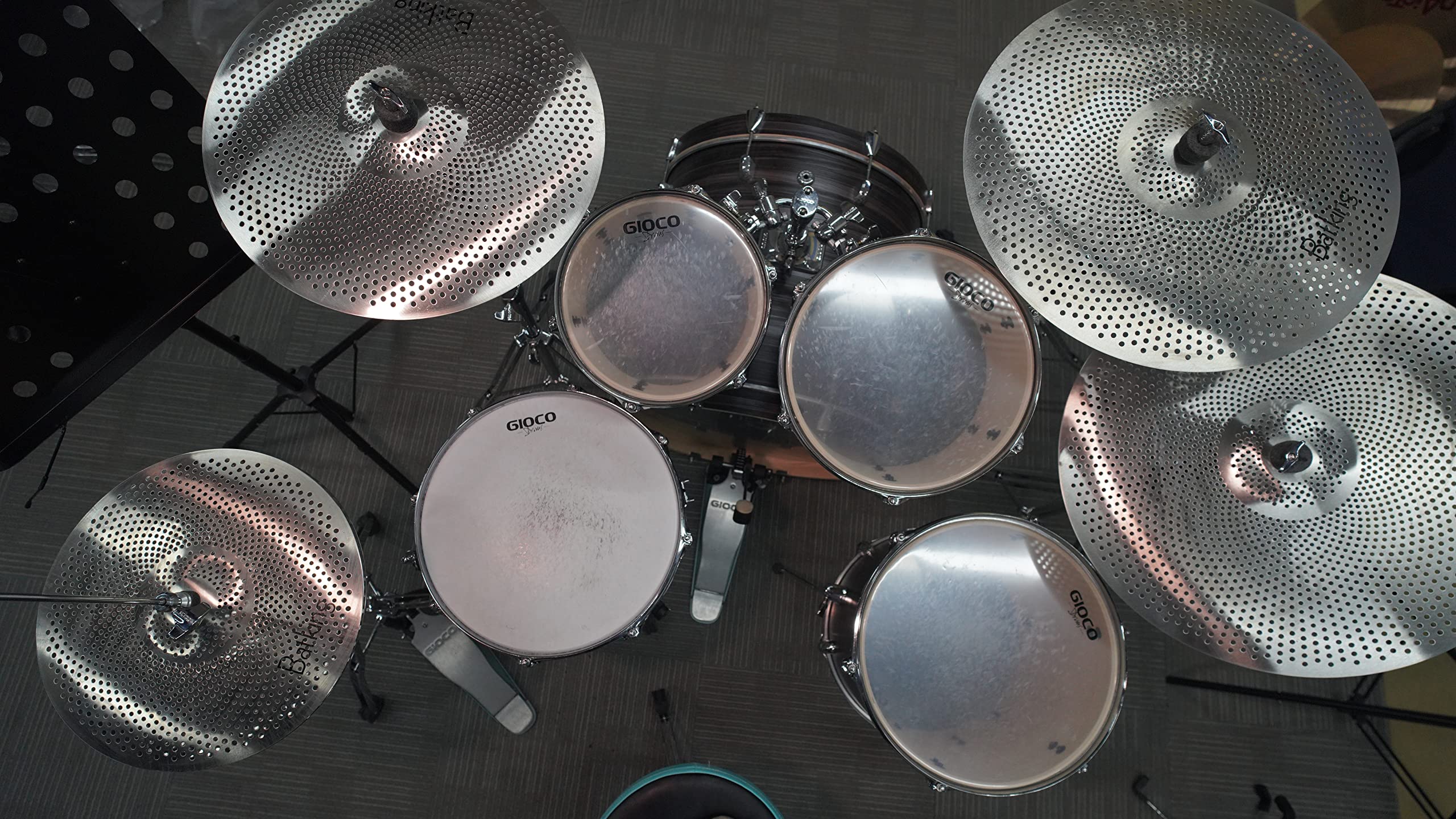 Batking Low Volume Cymbal Pack,60% 70% 14/16/18/20    Quiet Cymbals Practice Set Of 5 Pcs Practice With Cymbal Felt And Sleeve