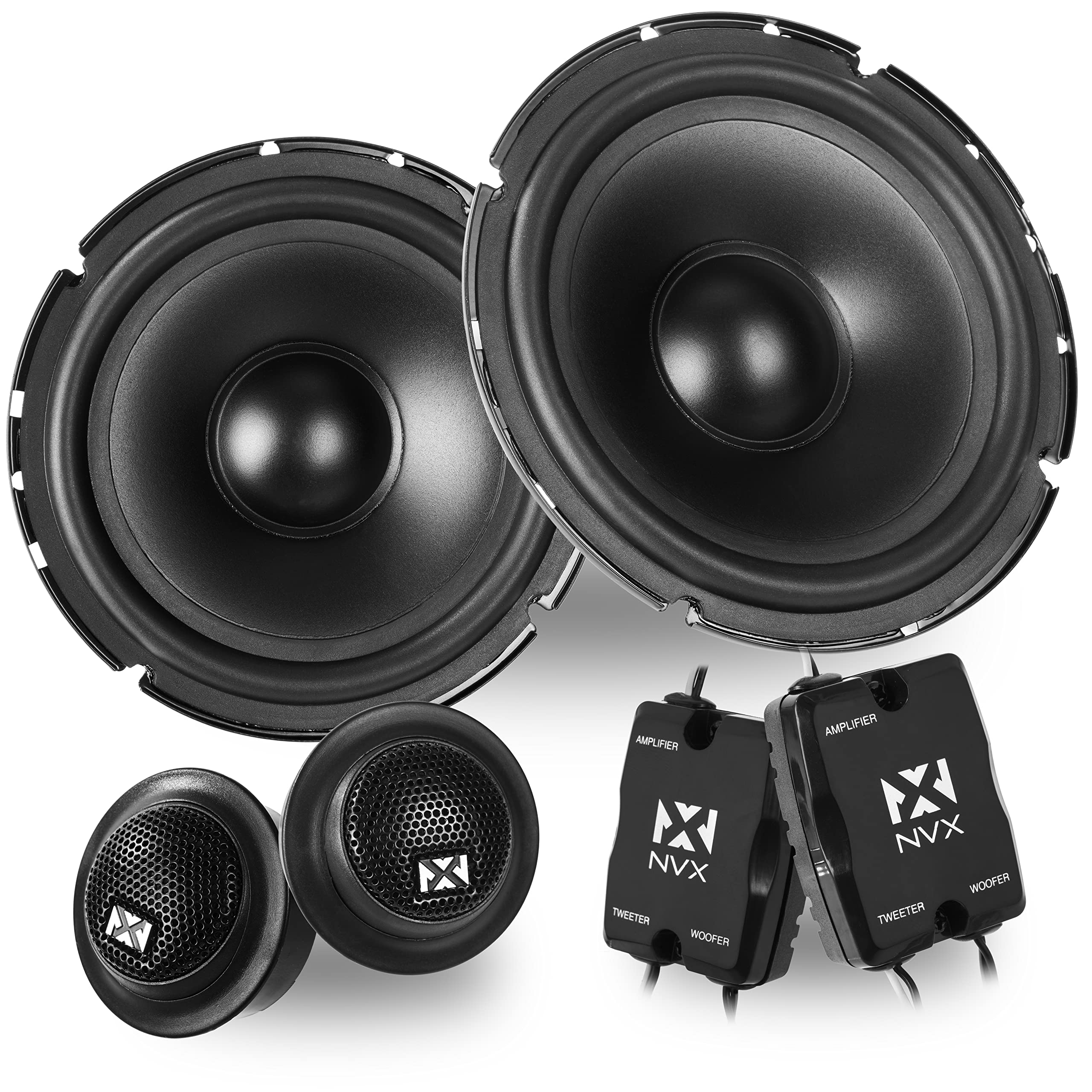 NVX NSP65KIT 6.5 Car Speakers, 600W Max, 200W RMS, 2-Way Component System w/Silk Dome Tweeters & Passive X-Overs, Easy to Instal