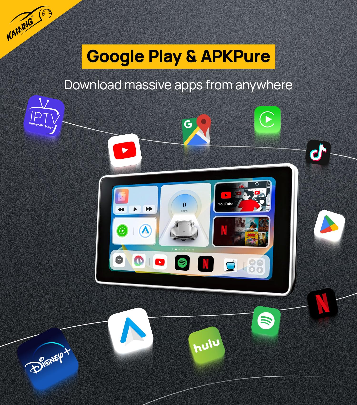 Wireless Carplay Adapter, Carplay Box Build In Google Play, Youtube, Netflix, Live Sports And More! Android Auto Apple Carplay V