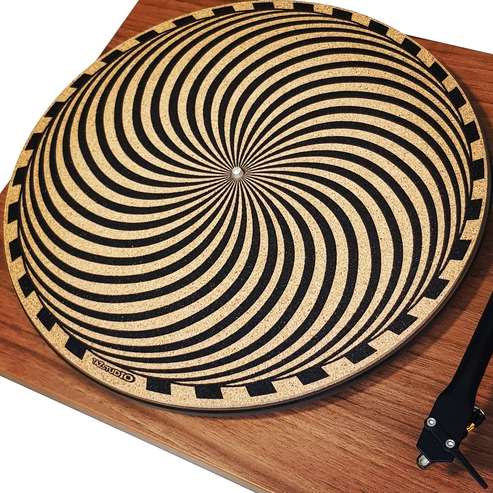 Tazstudio Premium Slipmat   Cork Turntable Mat For Better Sound Support On Vinyl Lp Record Player   Cork Mat Original Art Design
