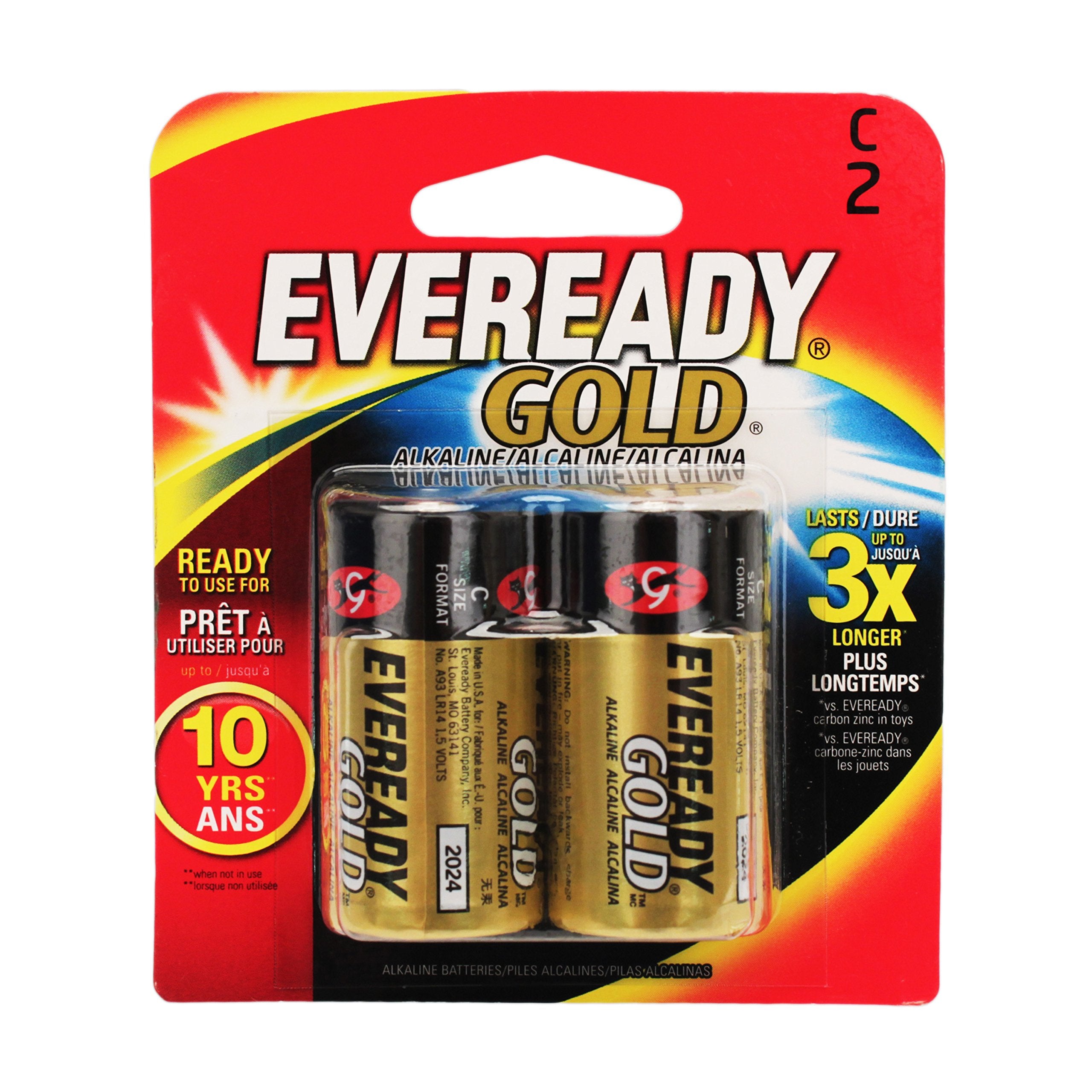 Eveready Gold C Alkaline Battery: 2 Pack