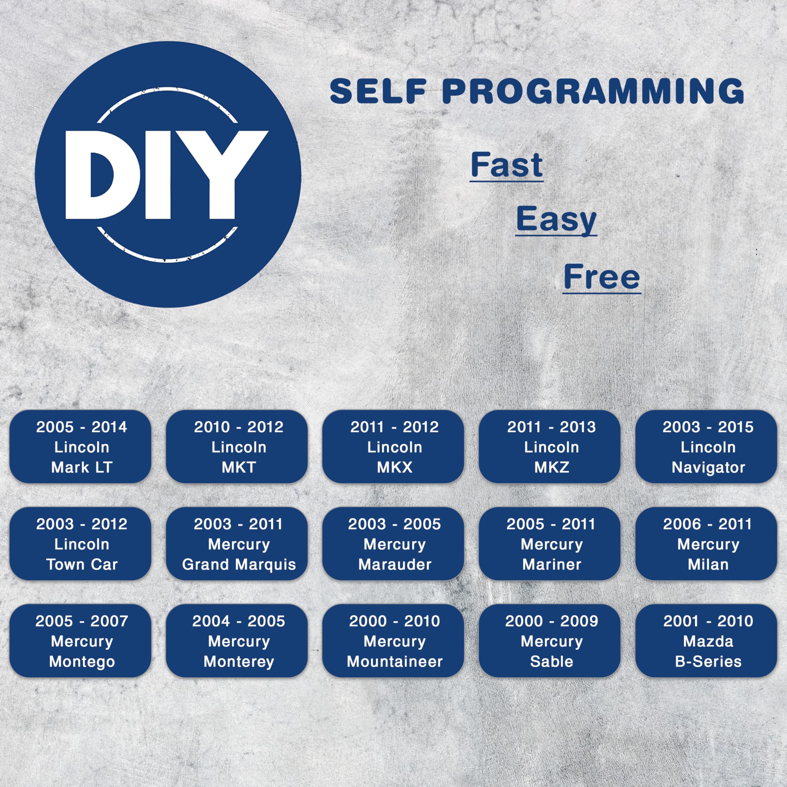 Keylessoption Key Fob Replacement For 2000 2001 2002 2003 2004 2005 2006 2007 2008 2009 2010 2011 2012 2013 2014 2015 2016 2017