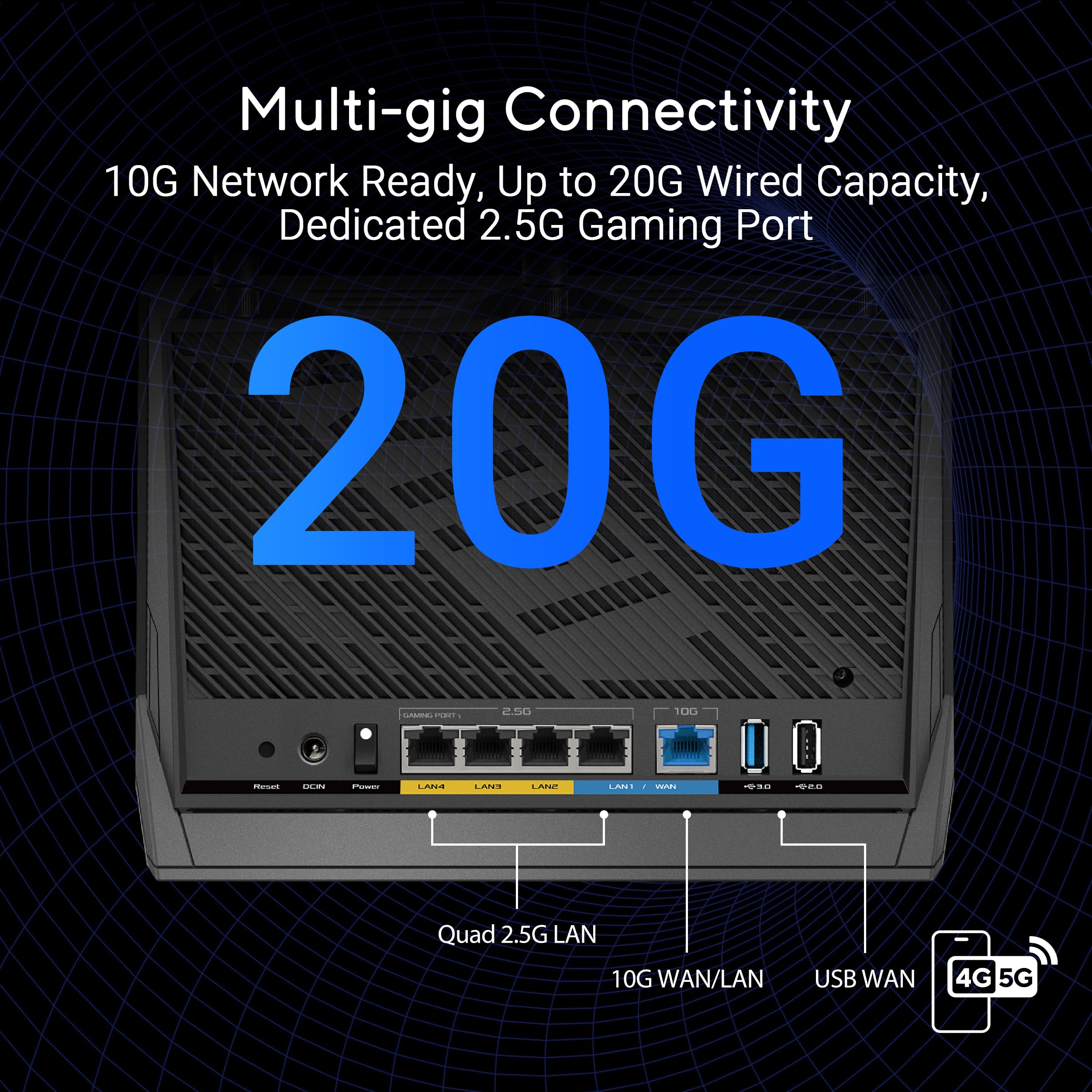 Asus Rt Be86U Be6800 Dual Band Wifi 7 Router, Supports 4096 Qam, Mlo, Ai Wan Detection, Aimesh, Subscription Free Network Securi