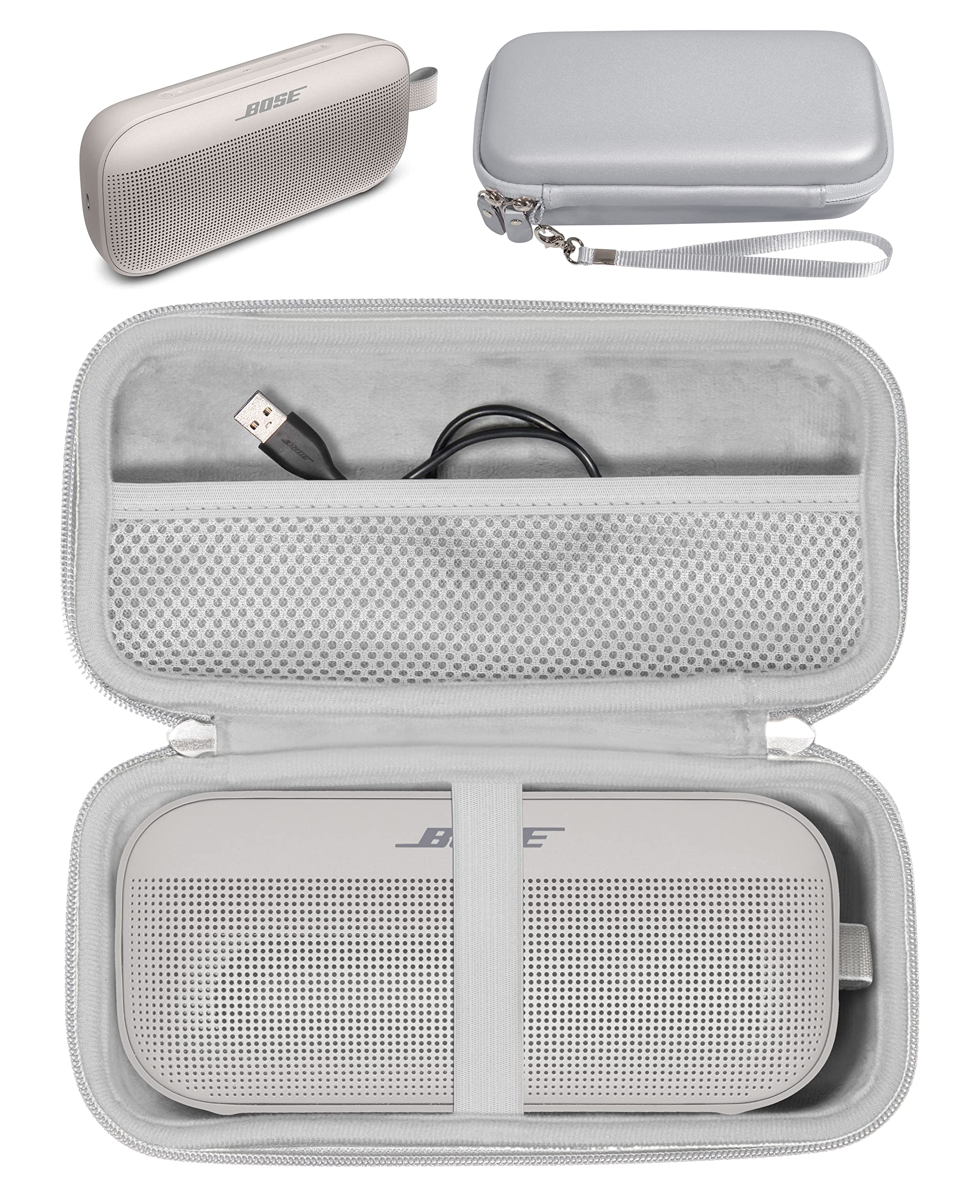 Casesack Case For Bose New Soundlink Flex (2Nd Gen)/Bose Soundlink Flex Bluetooth Portable Speaker(Smoke White)
