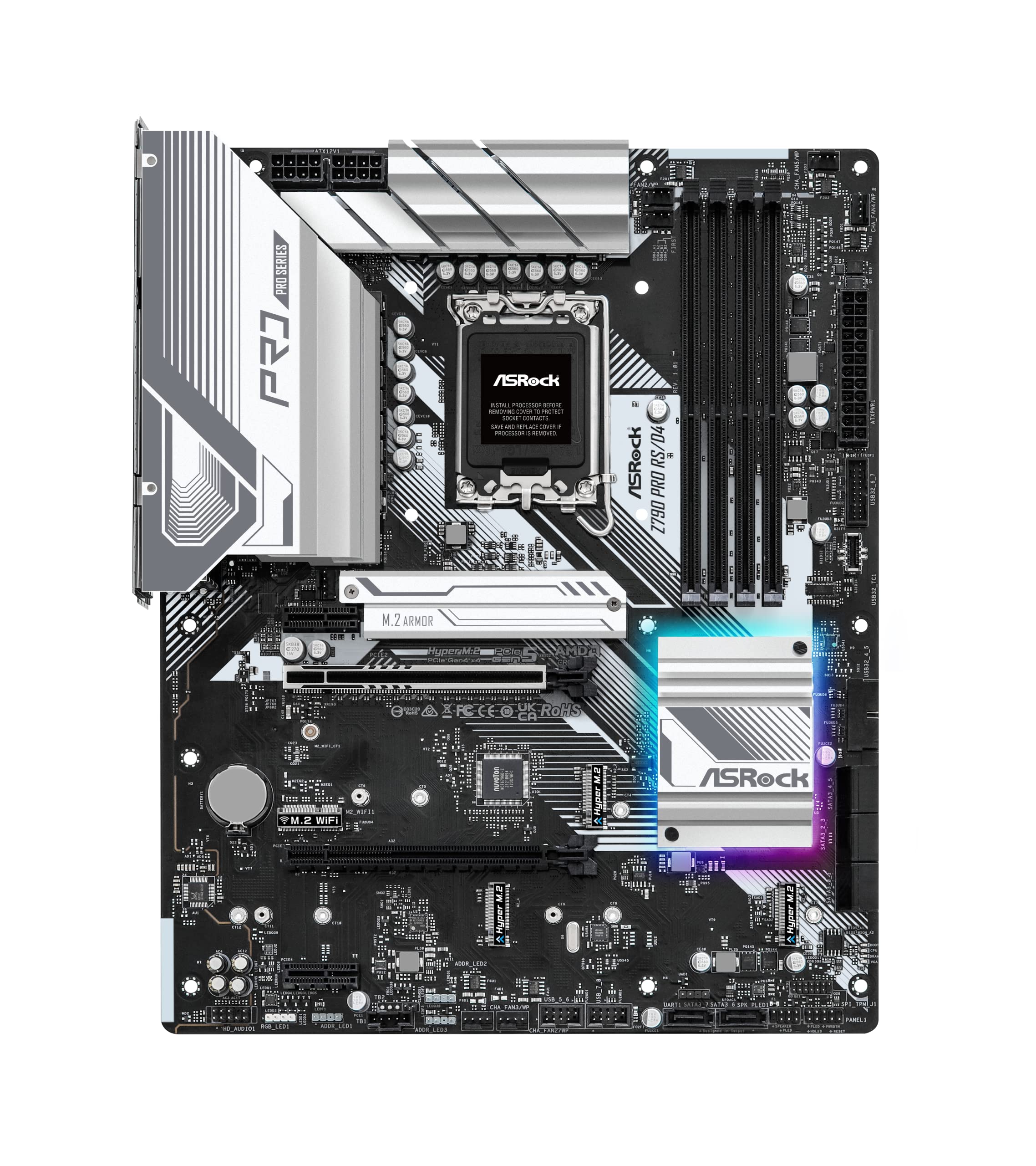 Asrock Z790 Pro Rs/D4 Motherboard, Supports Intel 12Th And 13Th Generation Cpu (Lga1700), Z790 Chipset, Ddr4 Atx Motherboard