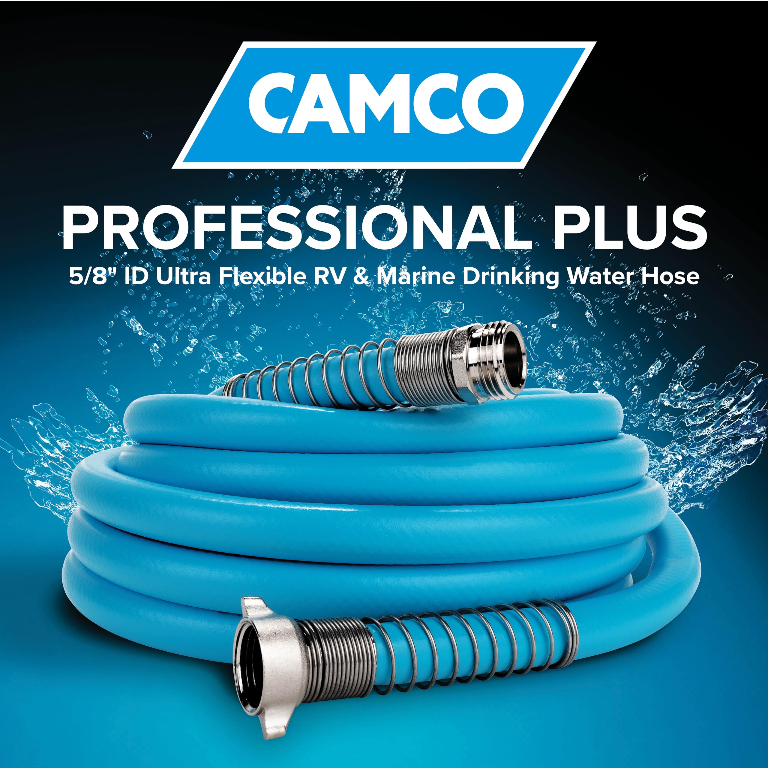 Camco Evoflex 50-Ft Rv Drinking Water Hose - Features Extra Flexible Design W/Stainless Steel Strain Relief Ends - Lead-Free, Bp,WBHOMB07W4RYFHV