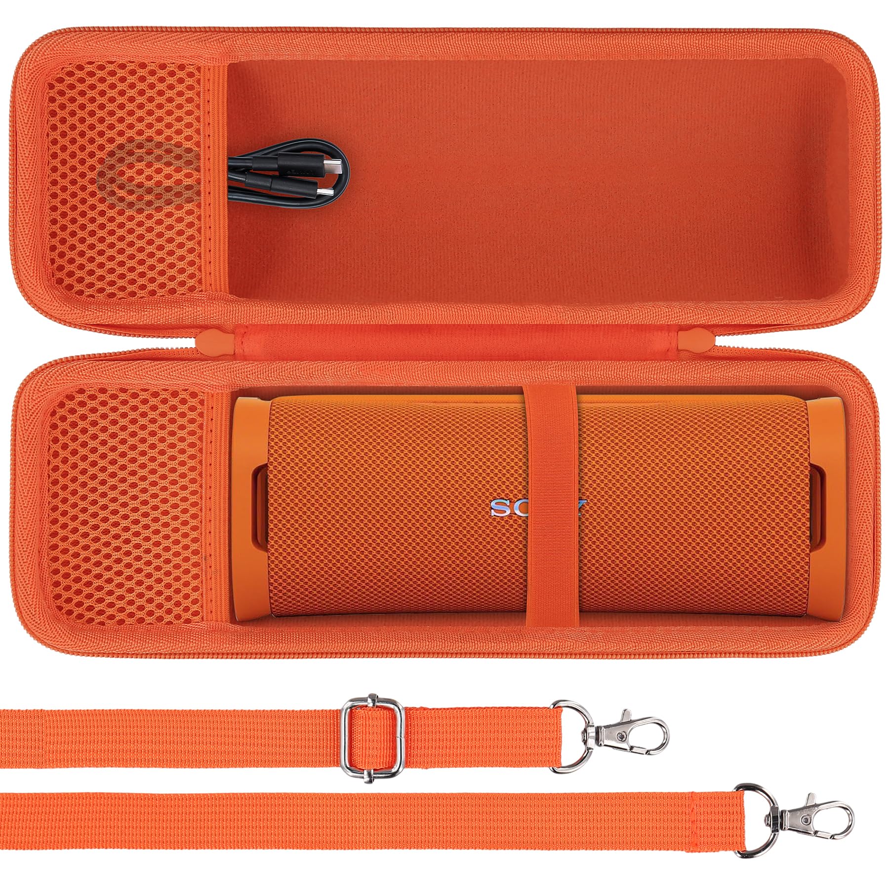 Co2Crea Hard Case Replacement For Sony Ult Field 1 Wireless Ultra Portable Bluetooth Compact Speaker (Orange Case)