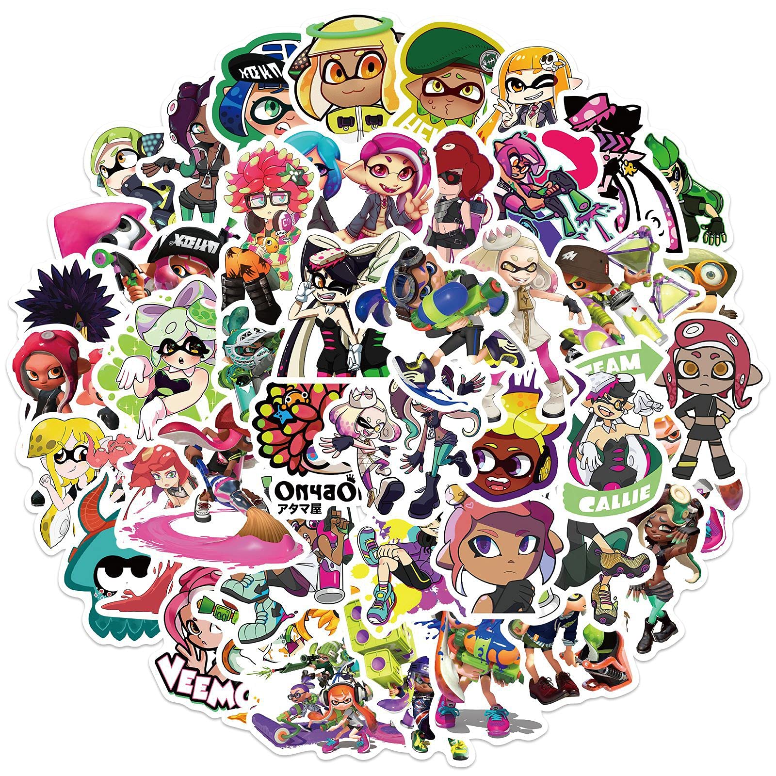 Splatoon Stickers For Teen Kids Water Bottle, 50Pcs Cool Shooting Games Decal For Laptop Bike Guitar Luggage Phone Computer Skat