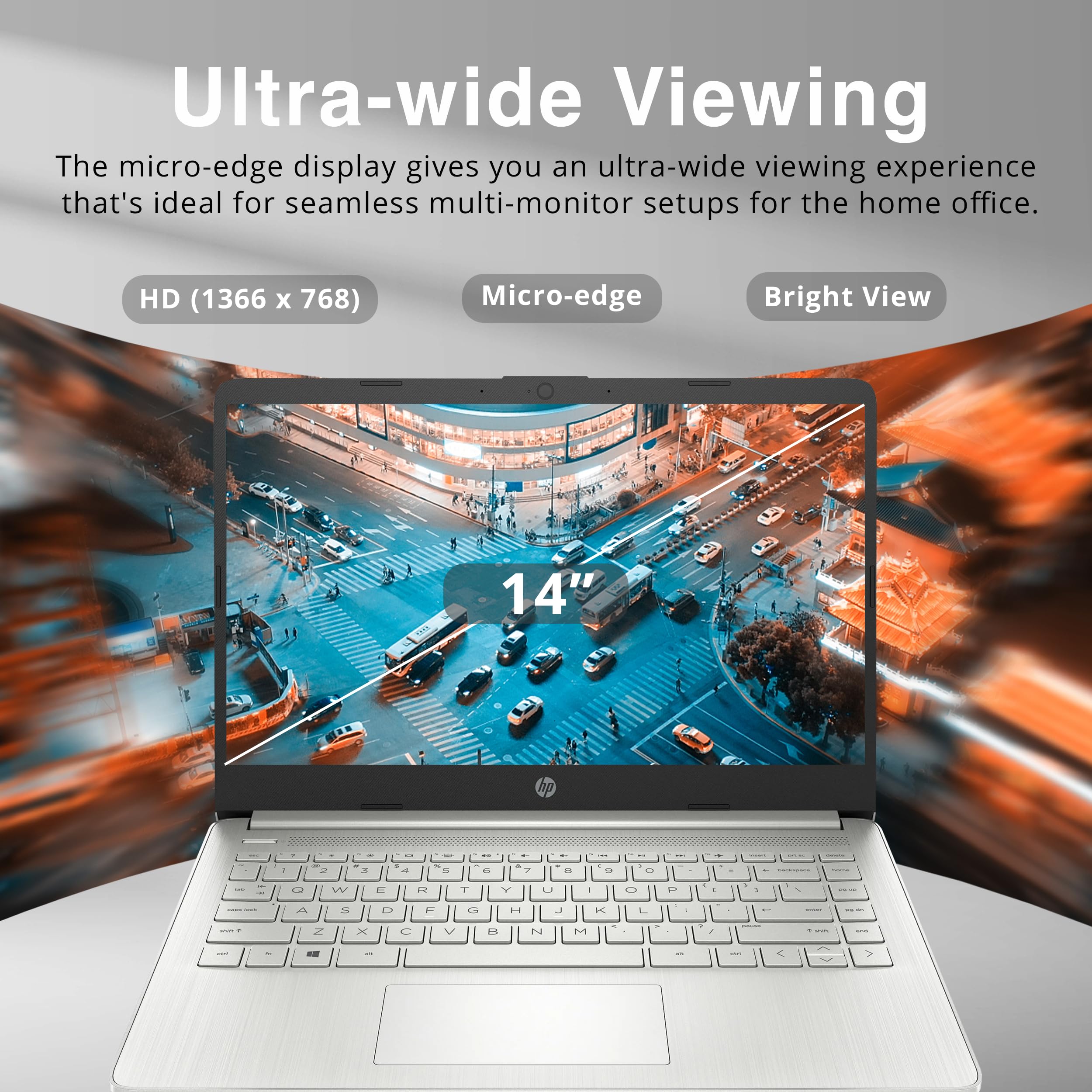 Hp Premium Stream 14'' Hd Brightview Laptop, Intel Celeron N4120, 8Gb Ram, 64Gb Emmc, Intel Uhd Graphics, Hd Webcam, 1 Year Offi