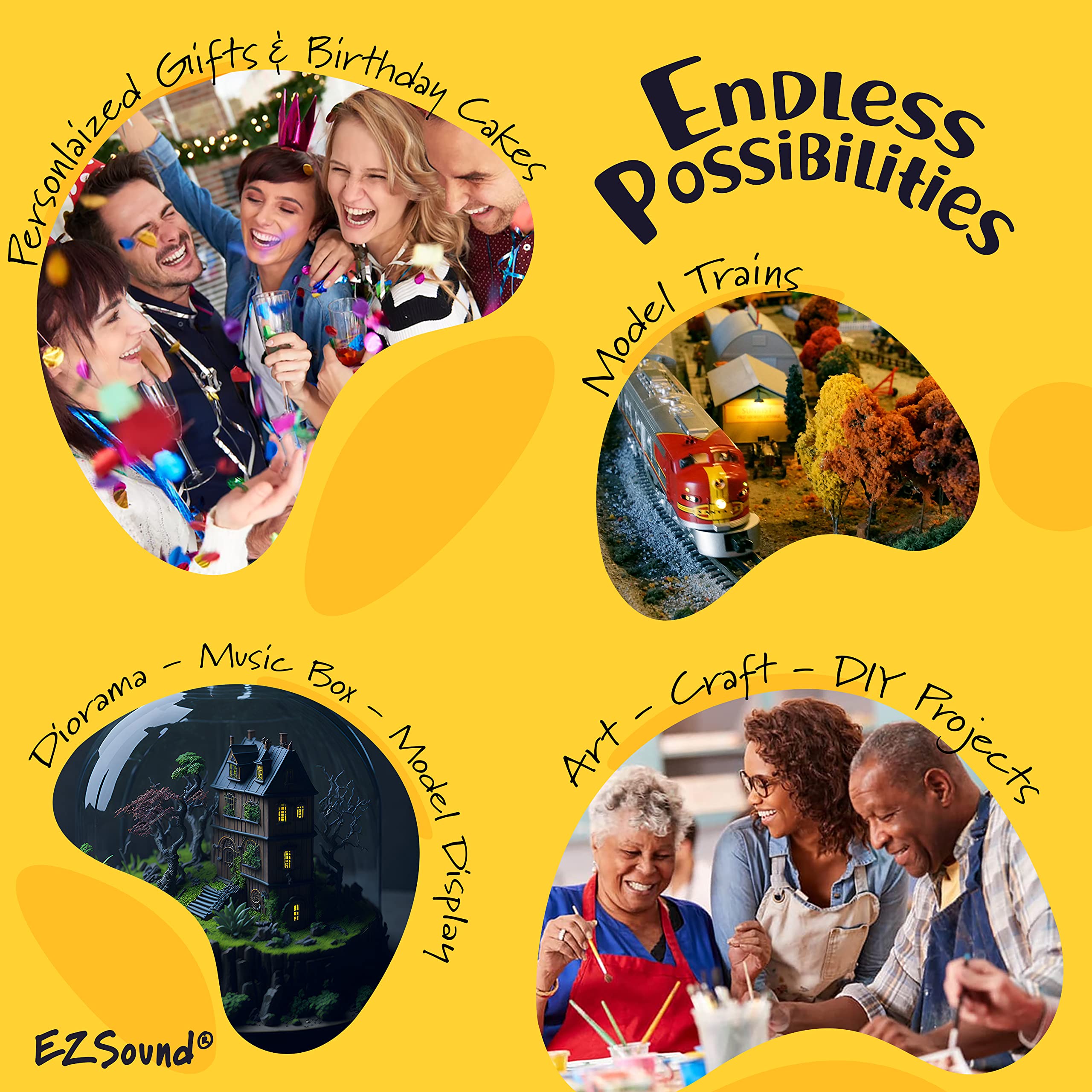 Ezsound Multiplay Push Button Recordable Sound Chip | Plays Multiple Recordings | Recordable Sound Module | Push Button Control | Card Sound Recorder | Card Voice Recorder | Custom Button Record