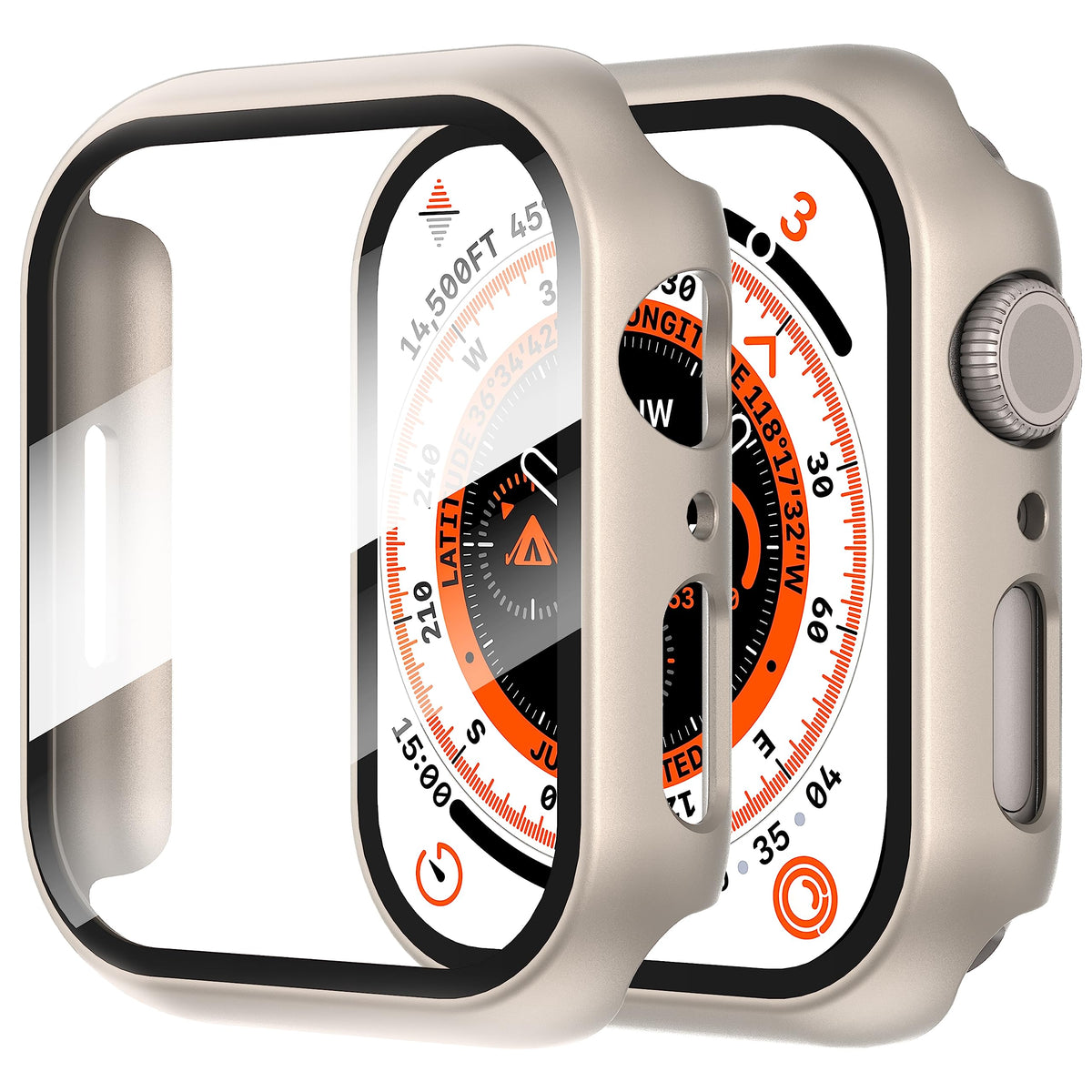 Suoman 2 Pack For Apple Watch Series 9/8/7/6/5/4/Series Se /Se 2 41Mm All Around Screen Protector Case, Tempered Glass Screen Pr