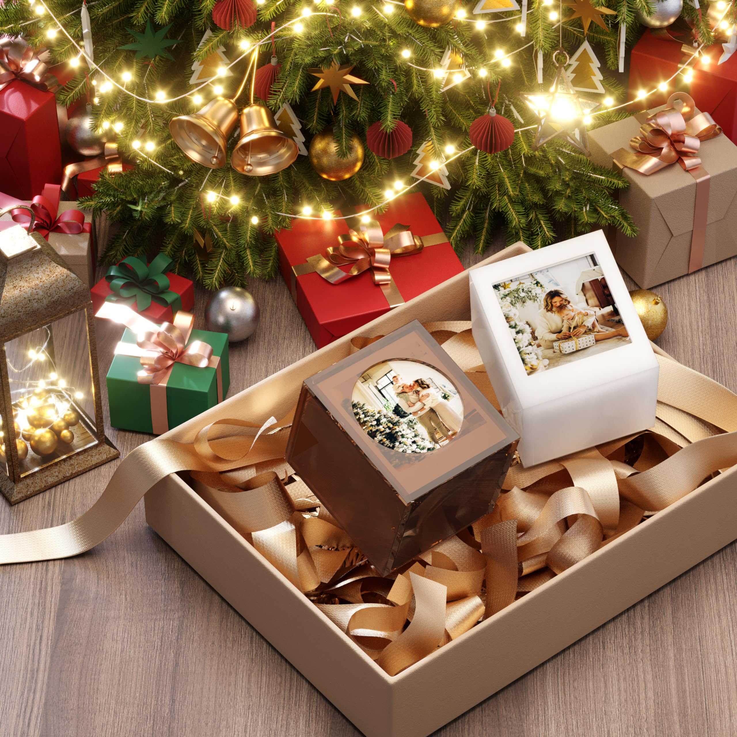 Winkine Acrylic Polaroid Photo Storage Box And Polaroid Frame, Photo Frame For Polaroid Film 4.2X3.5, With Sliding Lid, Polaroid