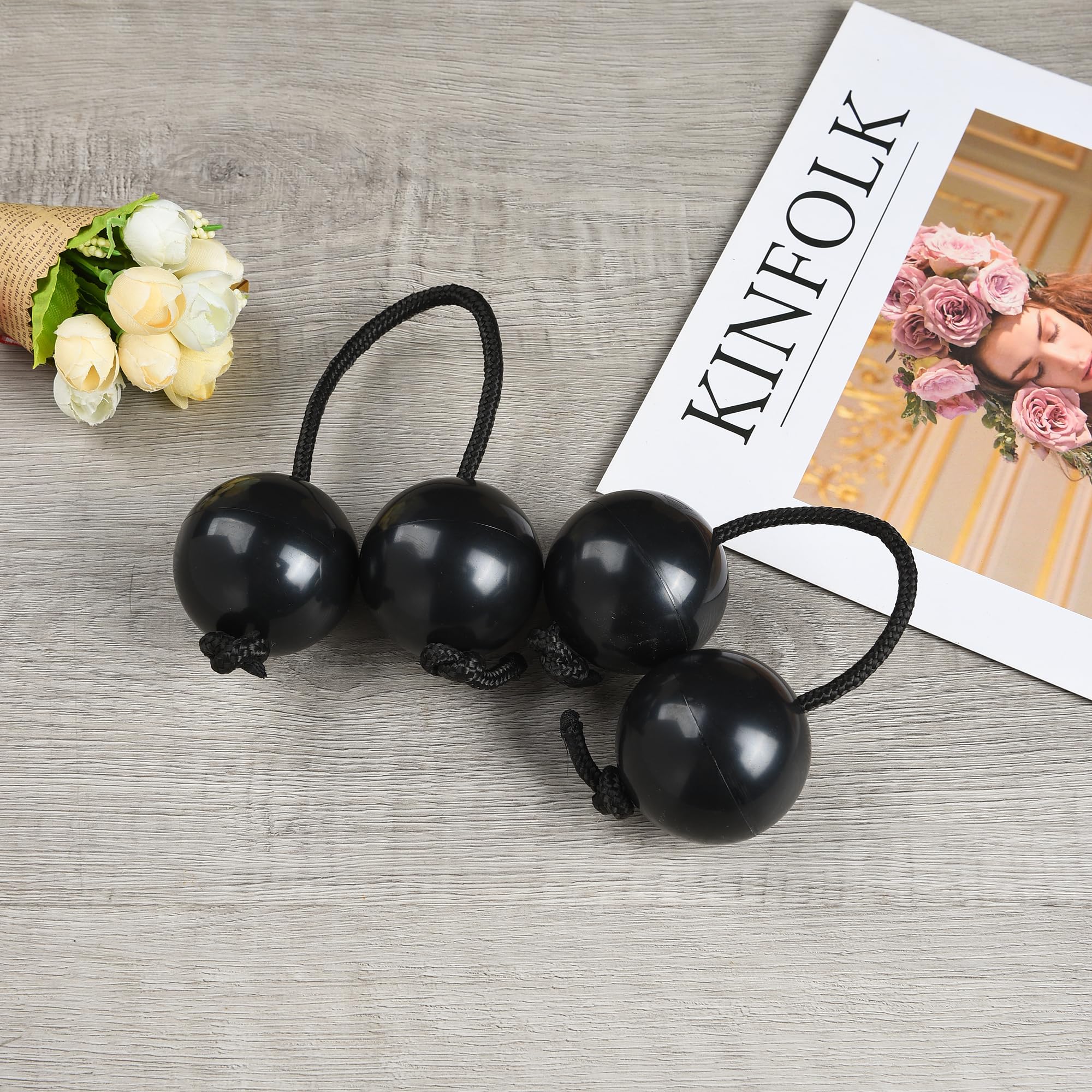 2Pcs Asalato Shakers, Kashaka Rhythmic Ball African Musical Instrument Aslatua Shakers, Black