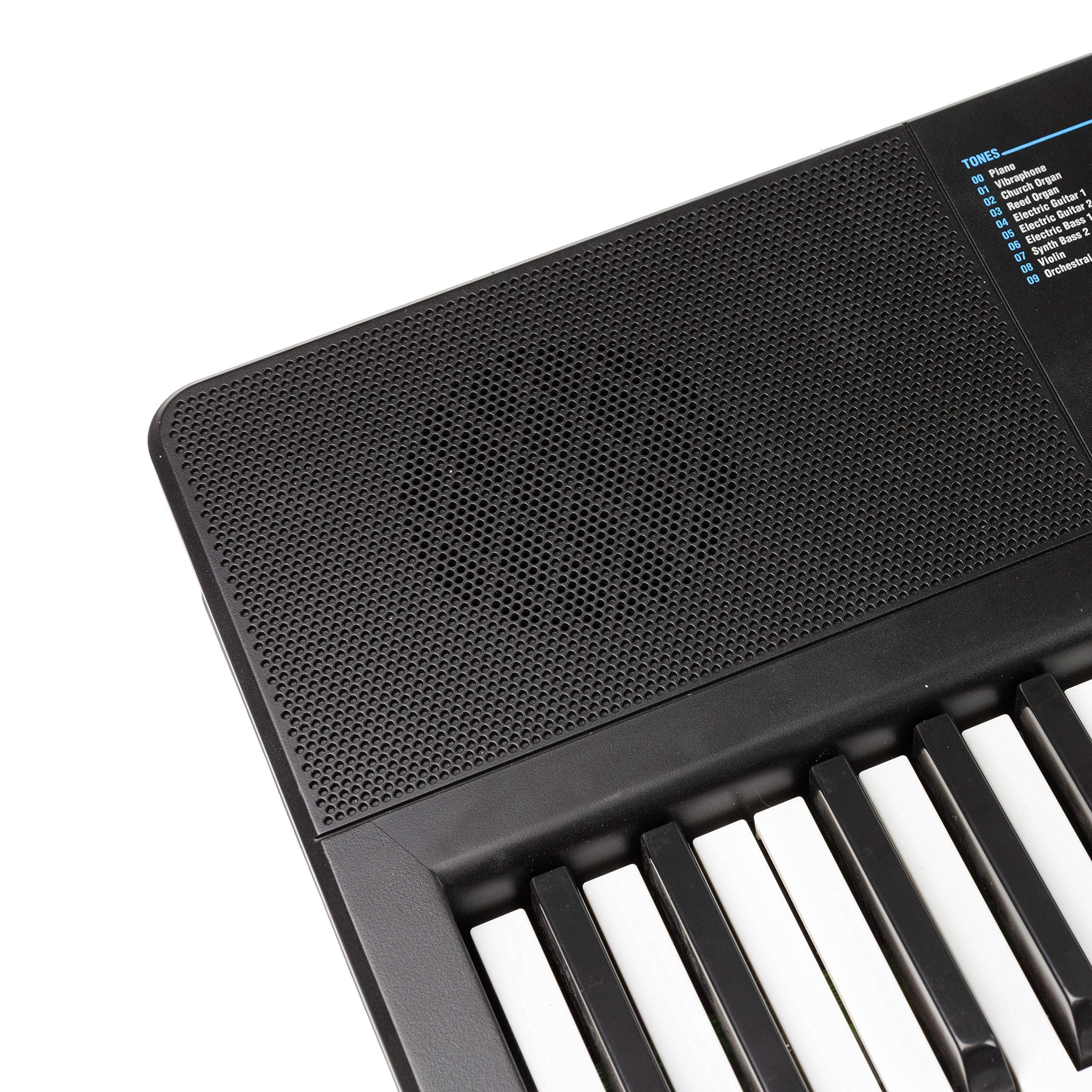 Rockjam Compact 61 Key Keyboard With Sheet Music Stand, Power Supply, Piano Note Stickers & Simply Piano Lessons