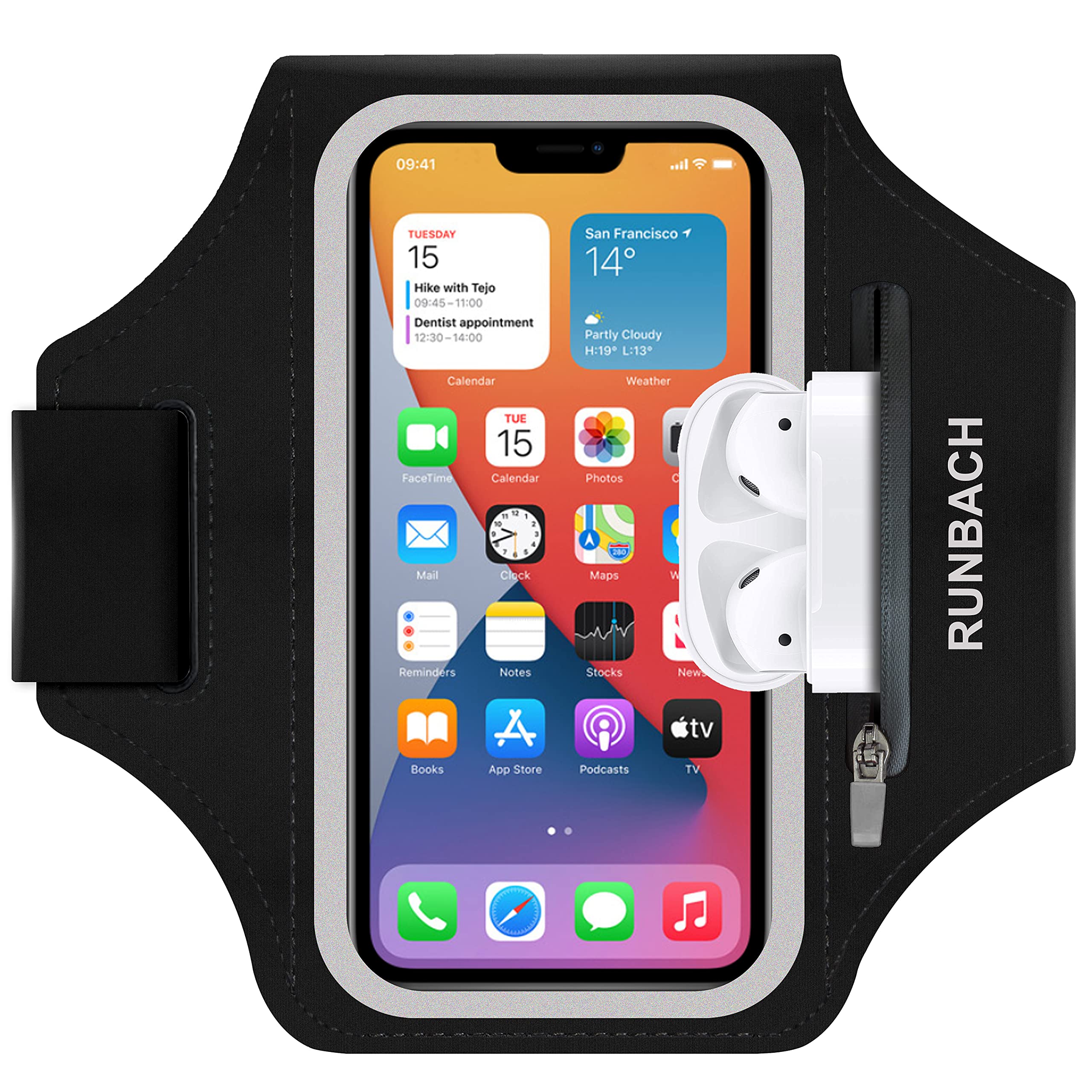 RUNBACH Armband for iPhone 17/17 Pro/16/16 Pro/15/15 Pro/14/14 Pro/13/13 Pro/13 Mini/12/12 Pro/12 Mini/11/11 Pro/XR/XS/X/SE,Wate