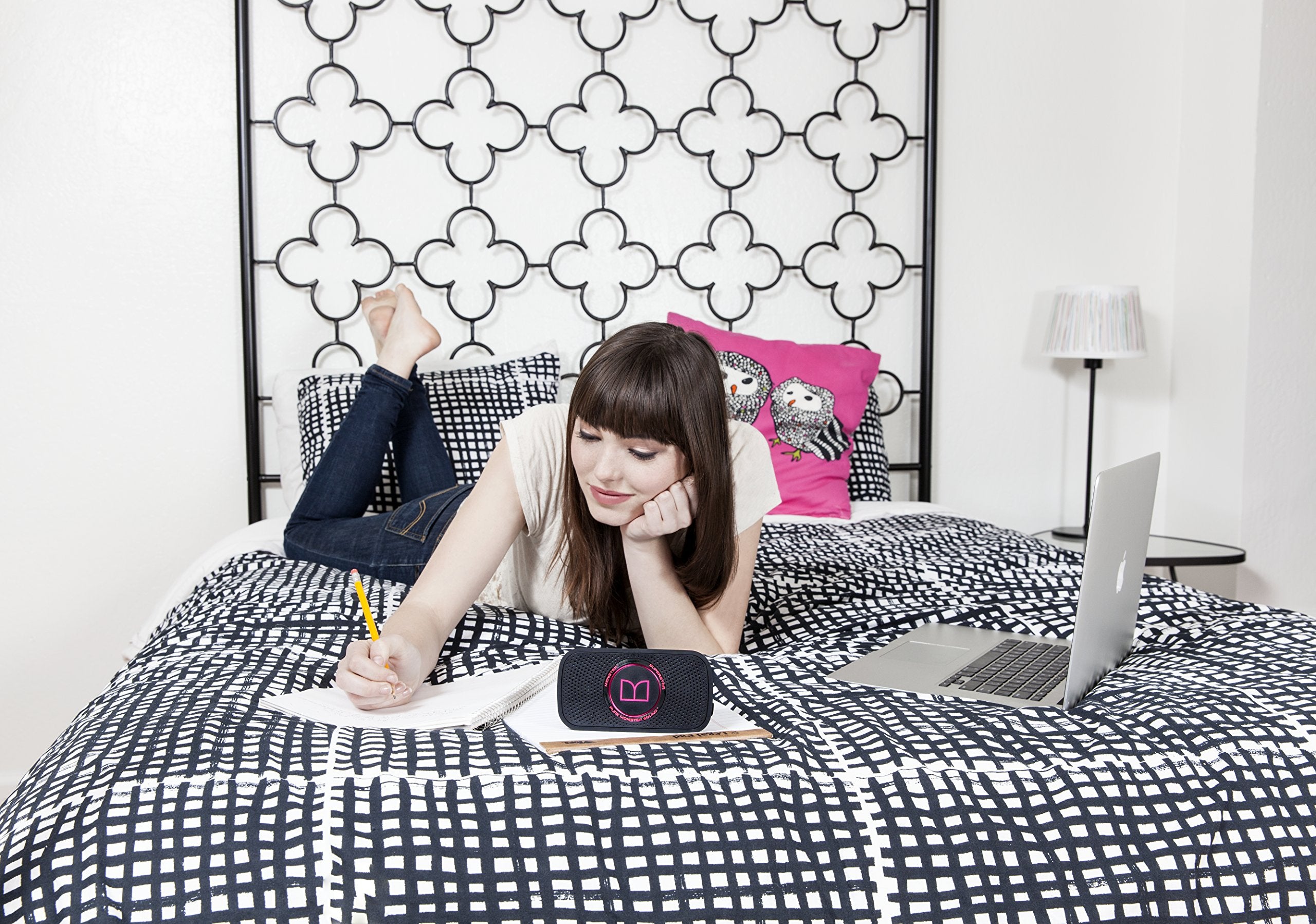 Monster Superstar Hd Bluetooth Speaker, Black/Neon Pink-Ultra Compact, Water-Resistant