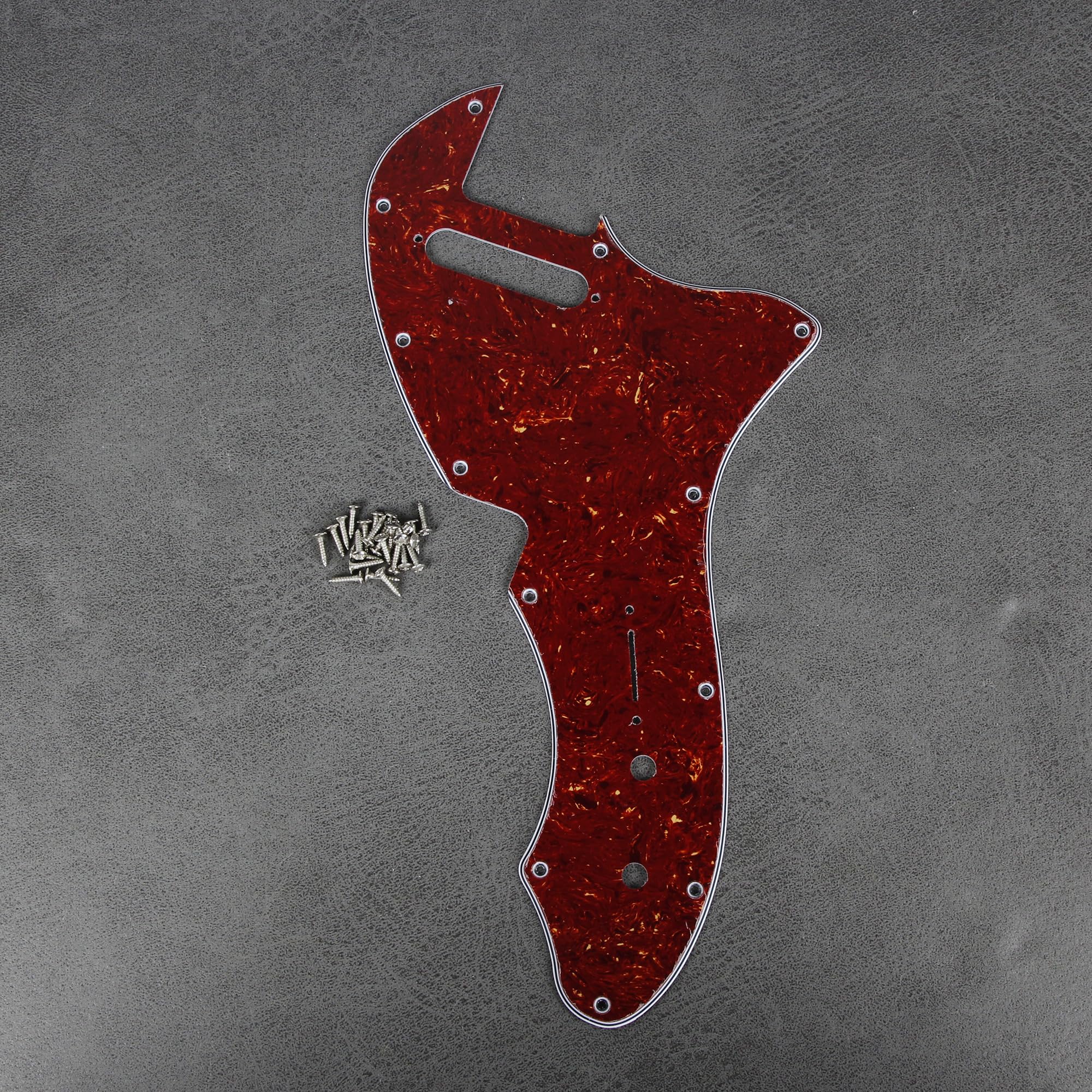 Fleor 4Ply Red Tortoise Shell Tl Pickguard Guitar Pick Guard Plate With Screws Fit 69 Tl Thinline Re-Issue Guitar Part