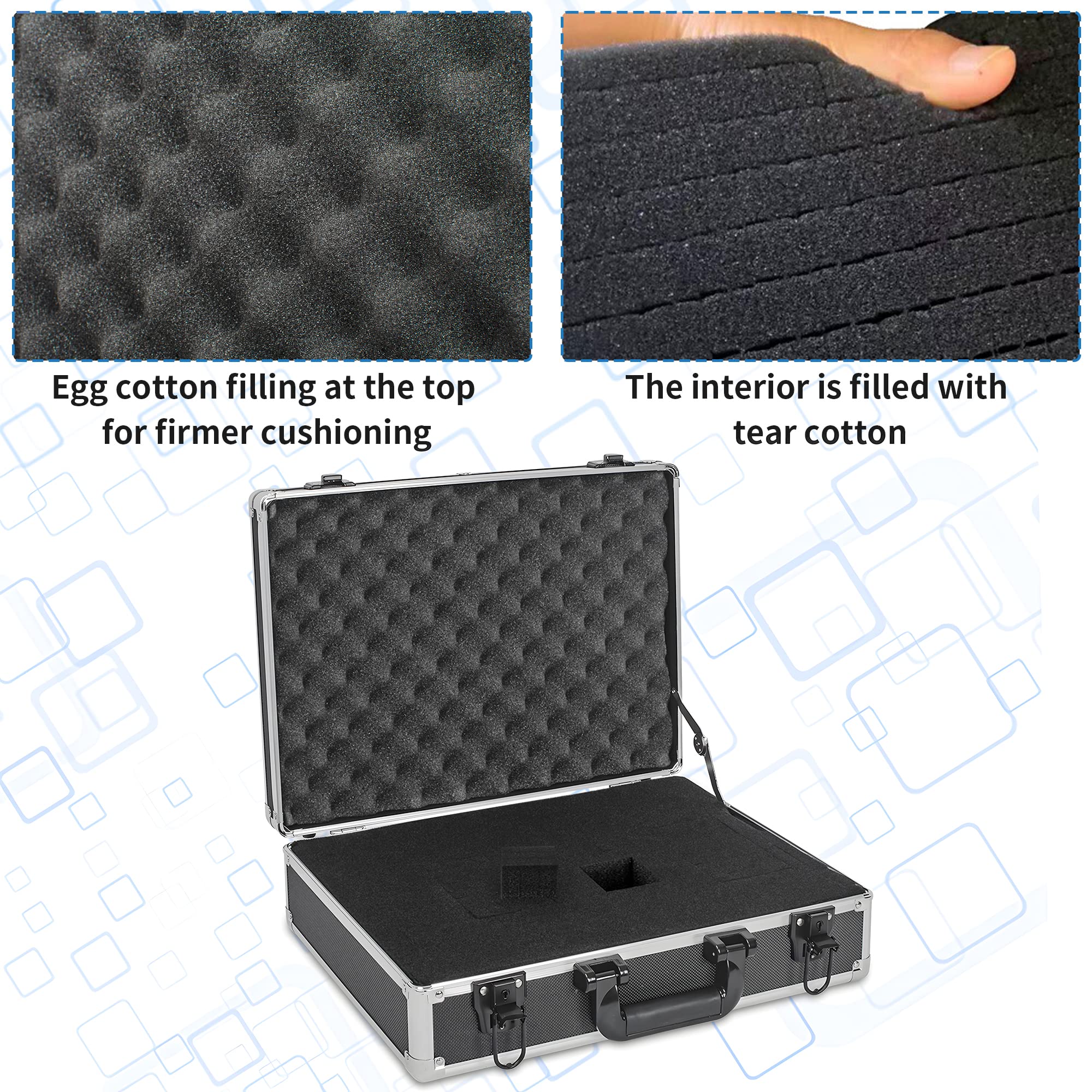 Ithwiu 17 Inch Hard Shell Carrying Case Ideal For Wireless Mic System Storage & Camera Gear Transportation, Aluminum Alloy Sturd