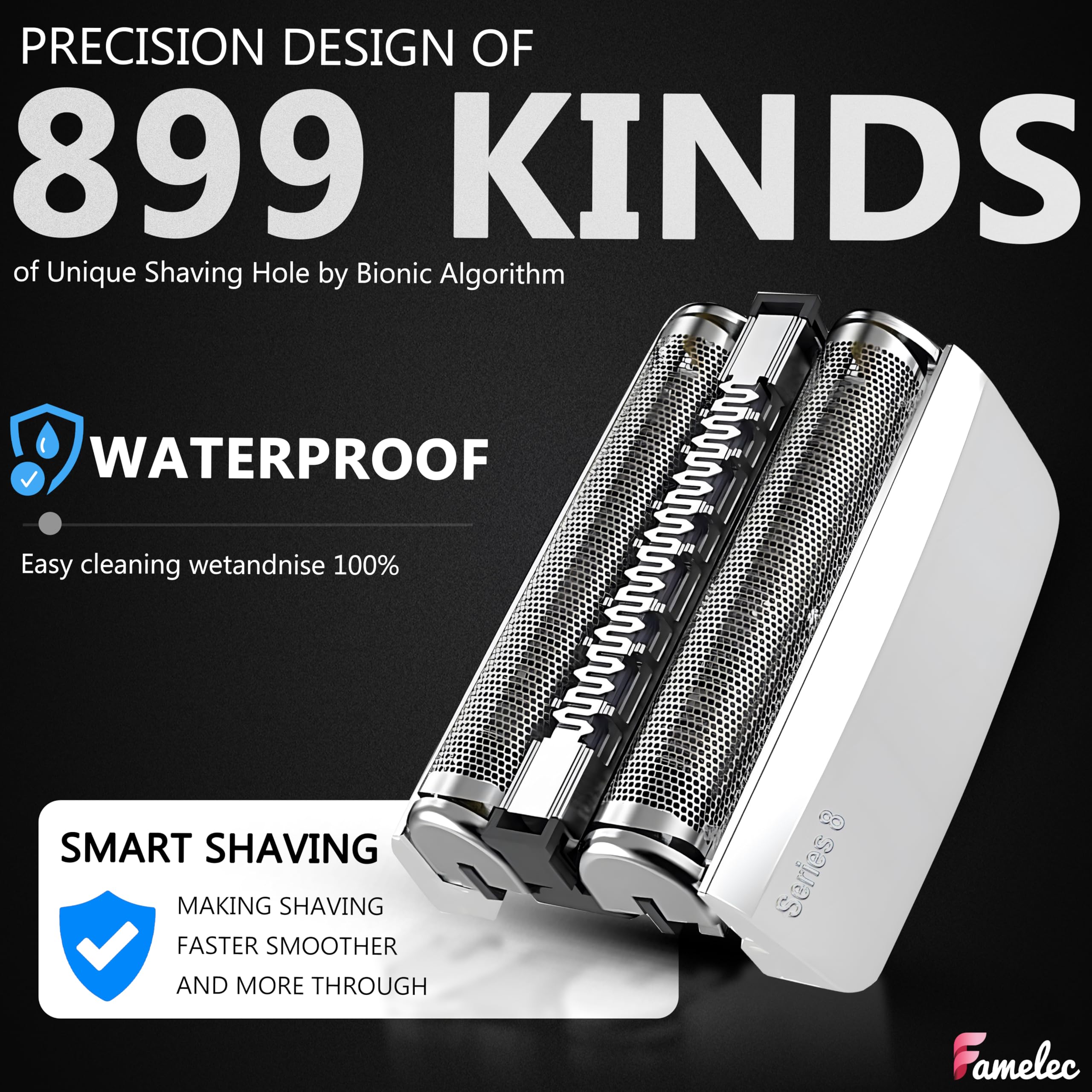 Upgraded 83M For Braun Series 8 Replacement Head 8370Cc 8350S 8320S 8325S 8340S, Compatible With Braun Shaver S8, Replacement Sh