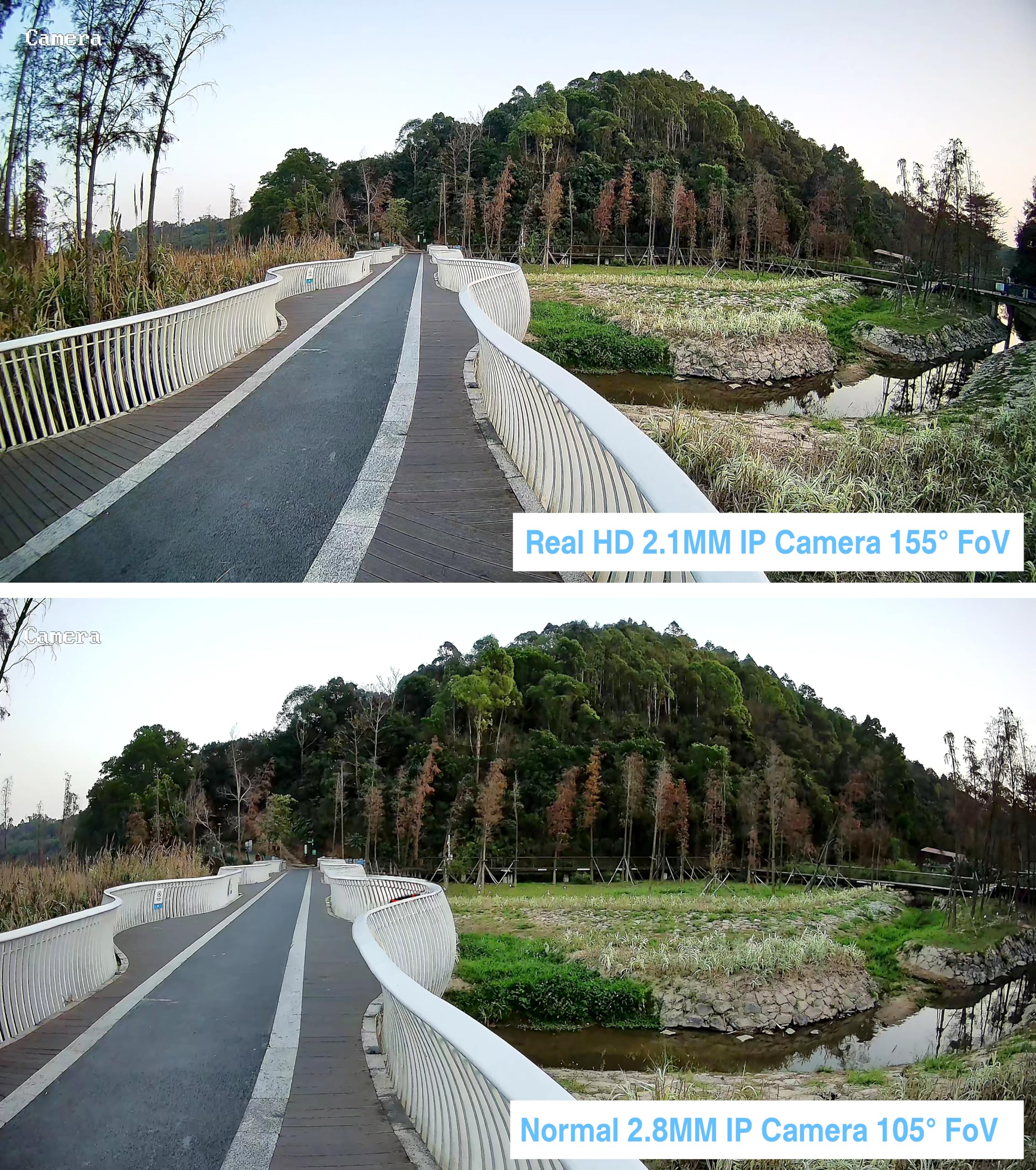 Real Hd 4K 8Mp 155 Wide Angle Poe Ip Camera Outdoor 2.1Mm Lens, 98Ft Night Vision, Built In Mic, H.265, Ip66, Compatible With Hi