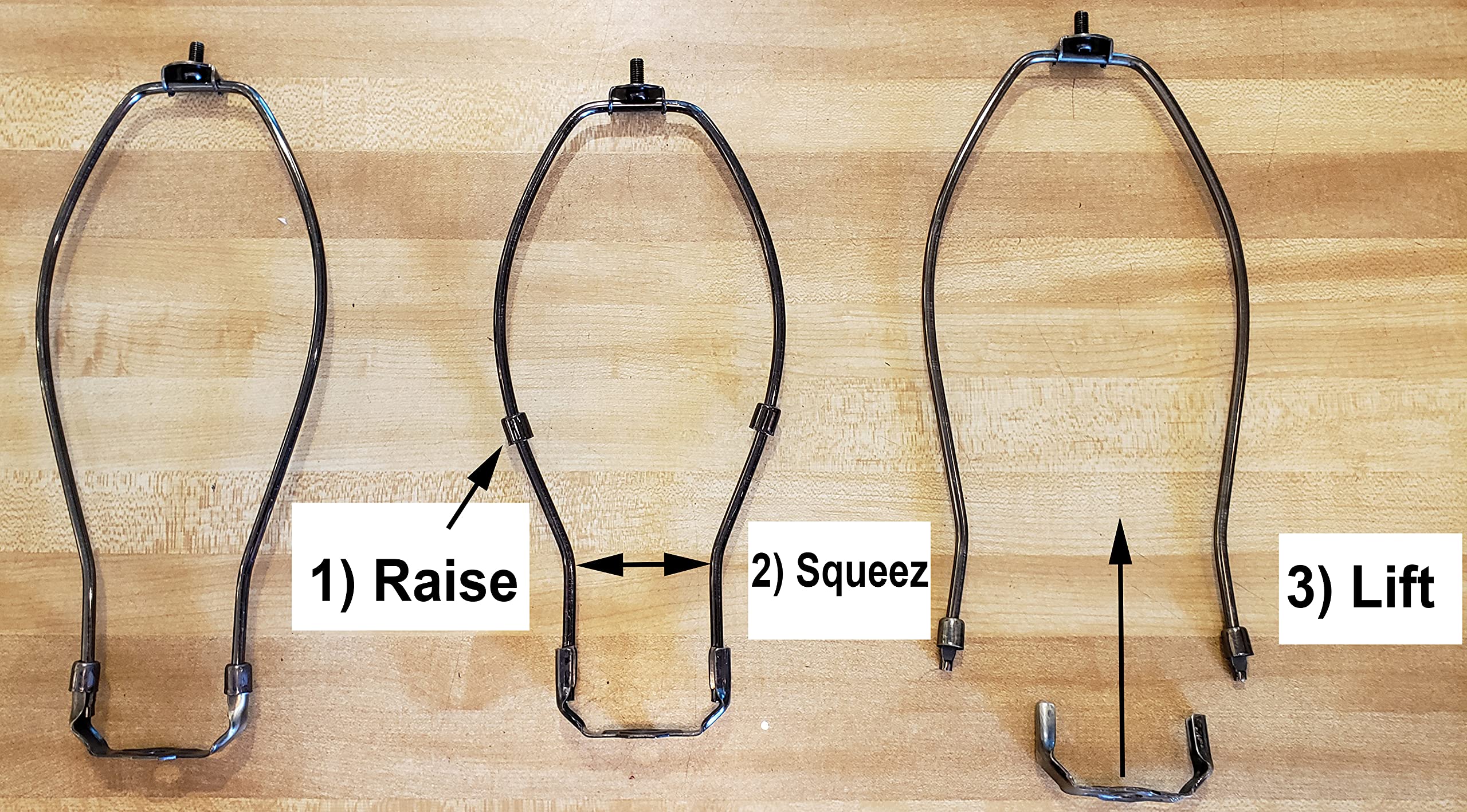 B&P Lamp 10 Inch Heavy Duty Lamp Harp, Antique Brass Finish