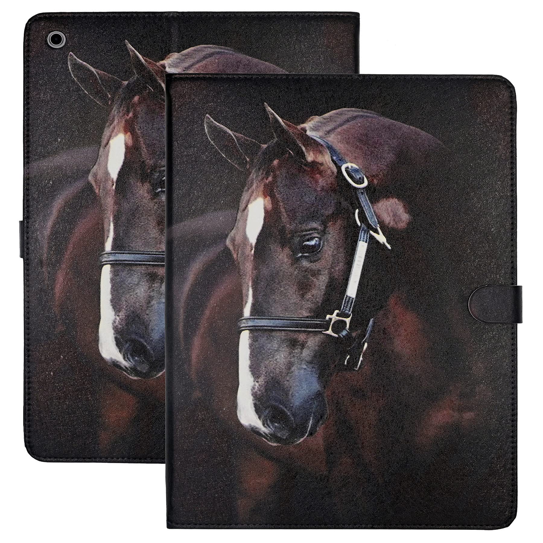 Case For Ipad 10.2 Inch 9Th/ 8Th/ 7Th Generation 2021/2020/2019 Release, Horse Lovers Gifts Folio Pu Leather Soft Tpu Back Cover
