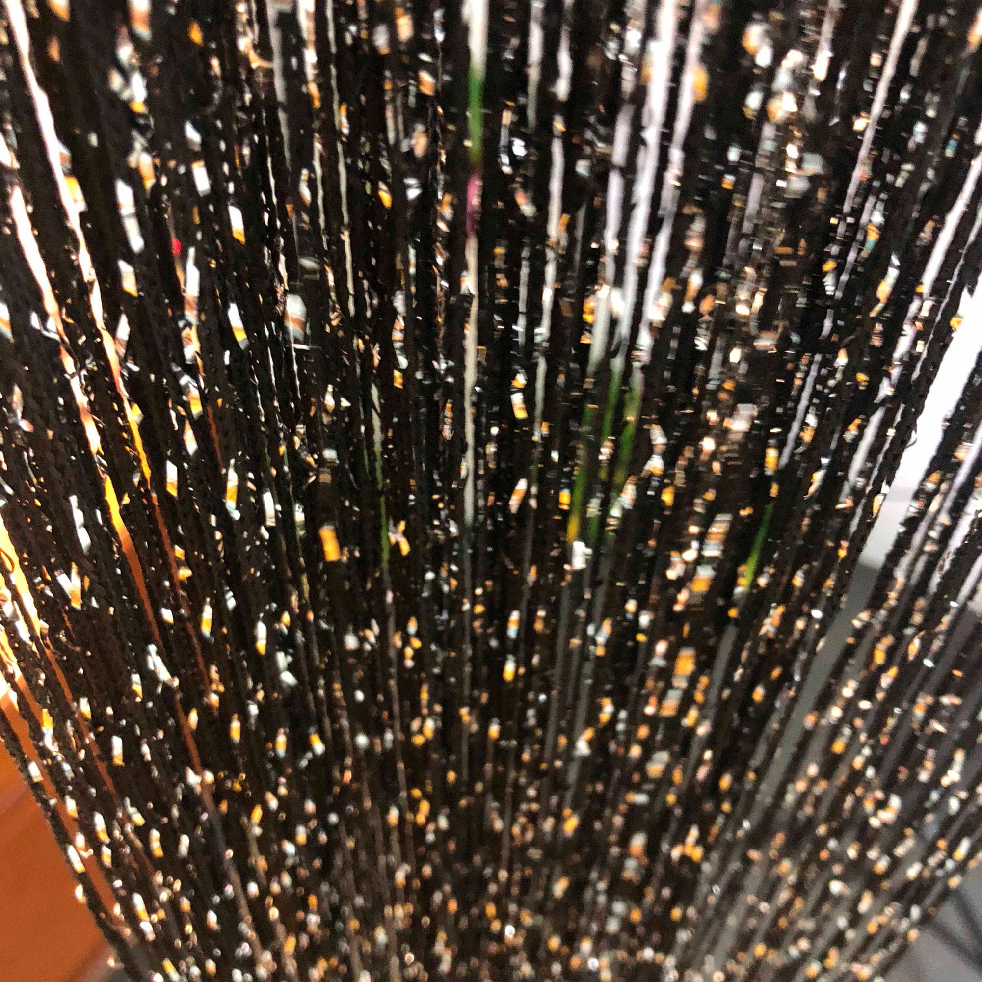 Hysenm 2 Pack Glitter String Curtains 39X79 Inch Fringe Panels Room Divider Fly Screen For Home D  Cor Door Windows Wedding Part