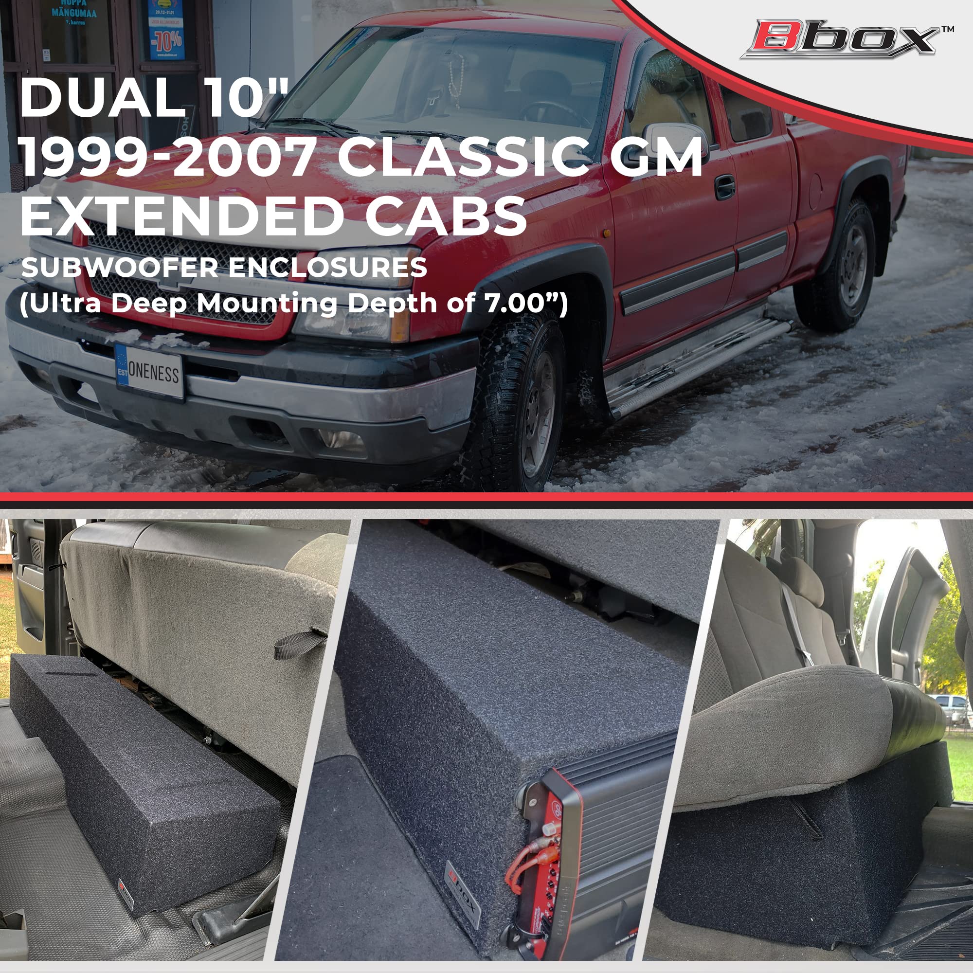 Bbox Dual Sealed 10 Inch Subwoofer Enclosure   Accu Tuned Subwoofer Box Improves Audio Quality, Sound & Bass   Fits 1999 2007 Ch