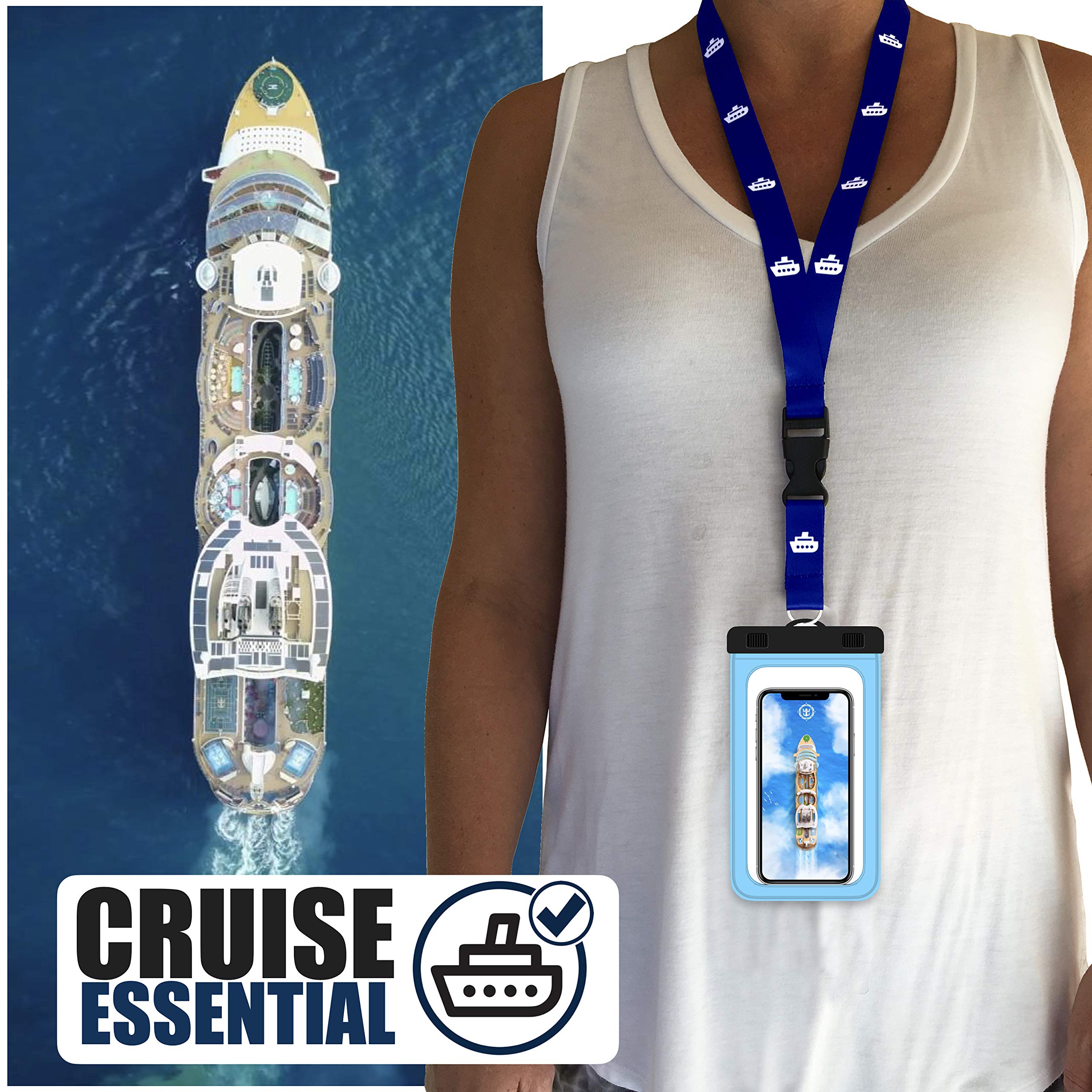 Cruise On Lanyards Waterproof Phone Pouch Dry Case W/Touch Screen For Iphone 15 14 13 12 11 Pro Max Xs, Samsung S22+, Pixel 7, F