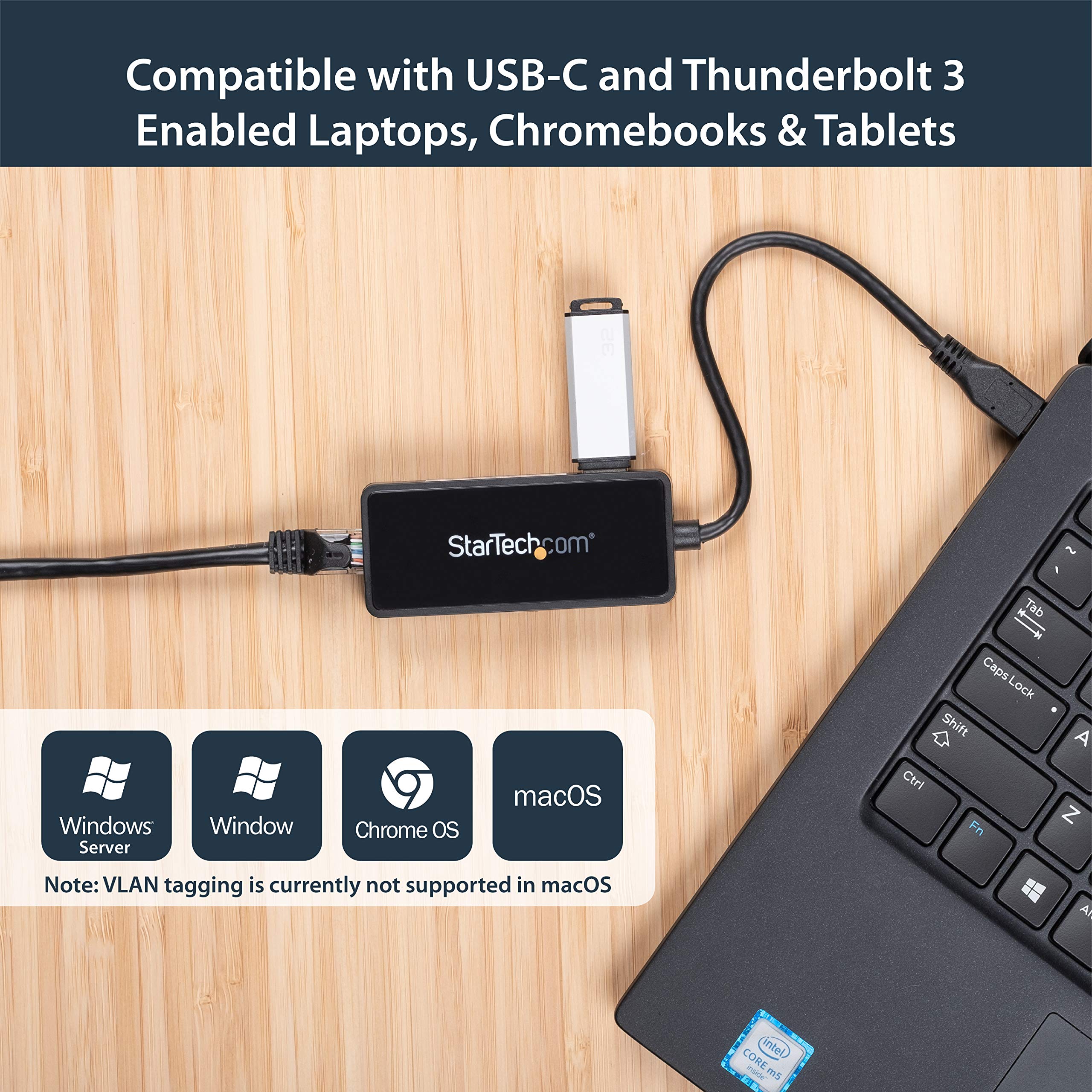 Startech.Com Usb-C To Ethernet Gigabit Adapter - Thunderbolt 3 Compatible - Usb Type C Network Adapter - Usb C Ethernet Adapter