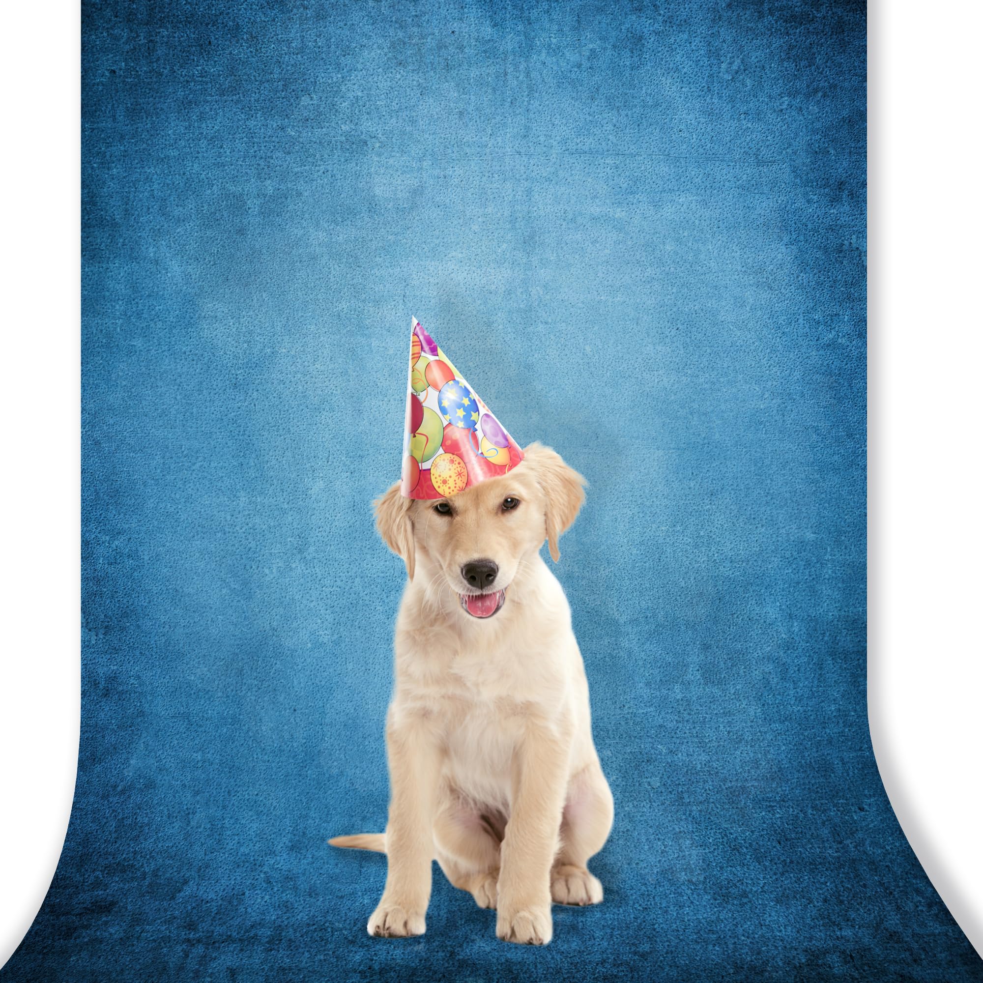 Riyidecor Dark Blue Headshot Backdrop Polyester Fabric Blue Headshot Texture Portrait Photography 5W*7H Feet Abstract Pure Blue