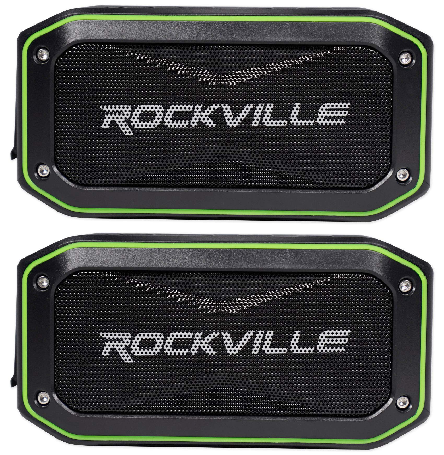 Rockville (2) Rock Anywhere Waterproof Portable Bluetooth Speakers+TWS Linking