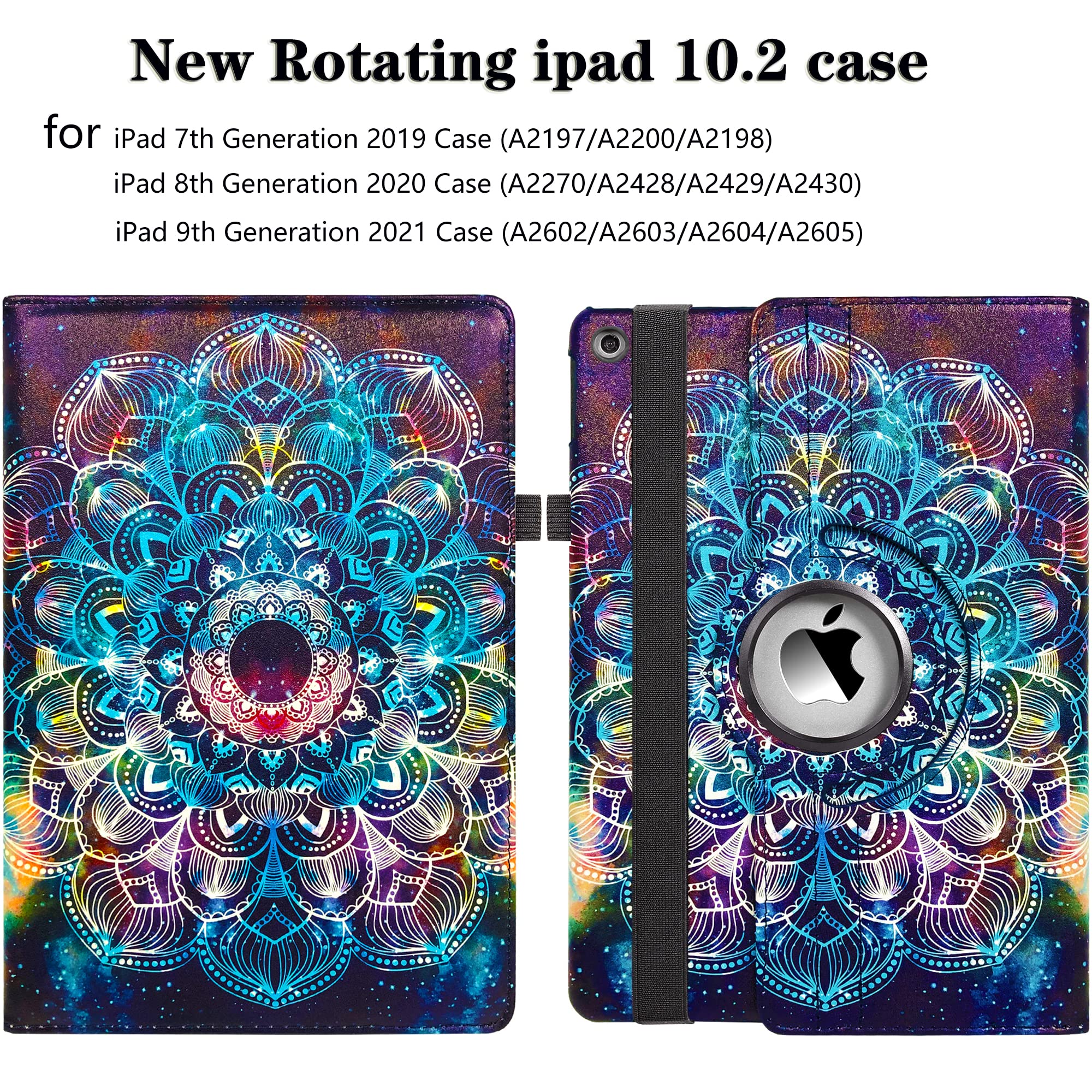 Rotating Case For Ipad 9Th Generation (2021) / 8Th Generation (2020) / 7Th Gen (2019) 10.2 Inch  360 Degree Rotating Multi Angle