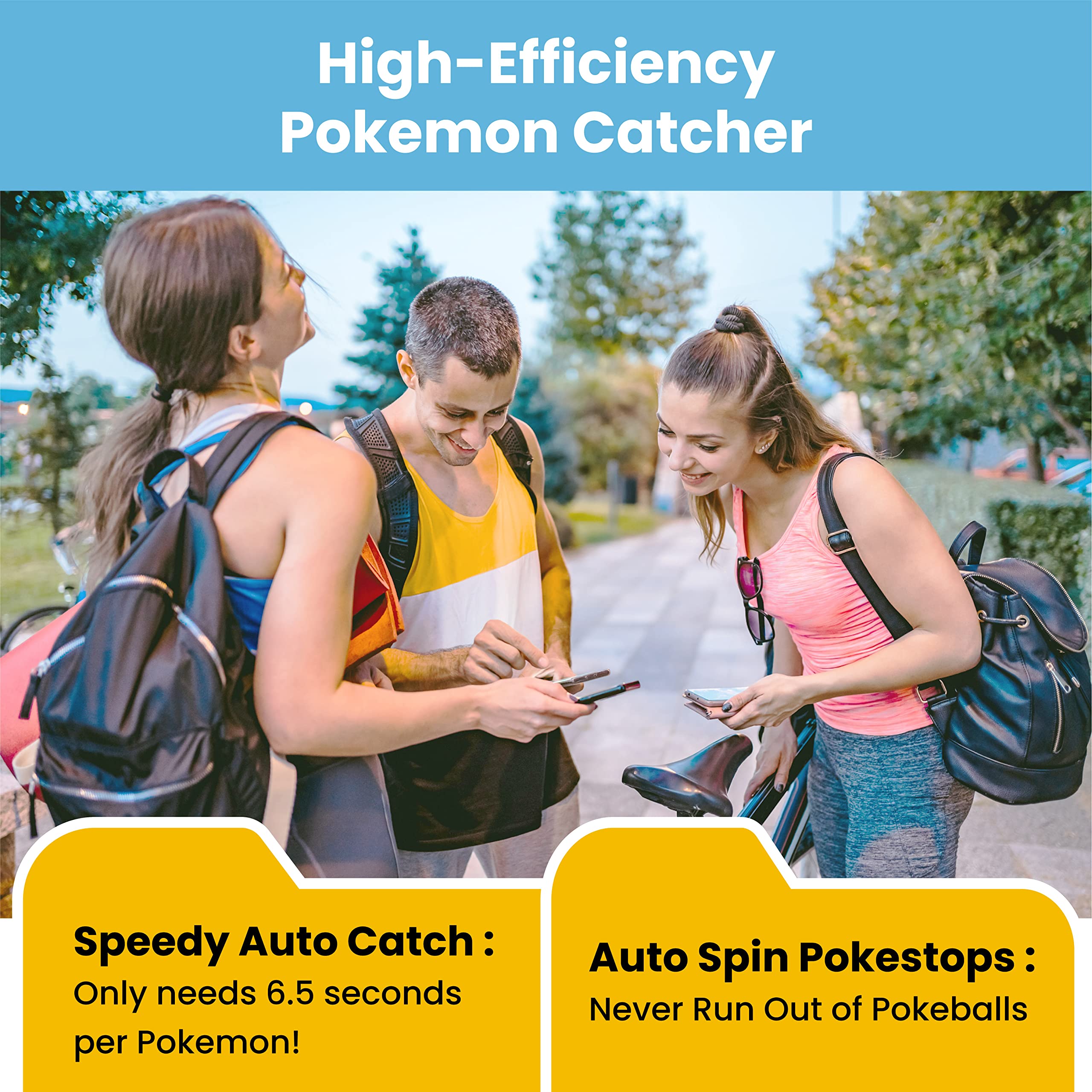 Mcbazel Photofast 247 Auto Catcher For Poke Mon Go With Auto Tap, Auto Reconnect, Over 1 Hour Connection Function Compatible Wit