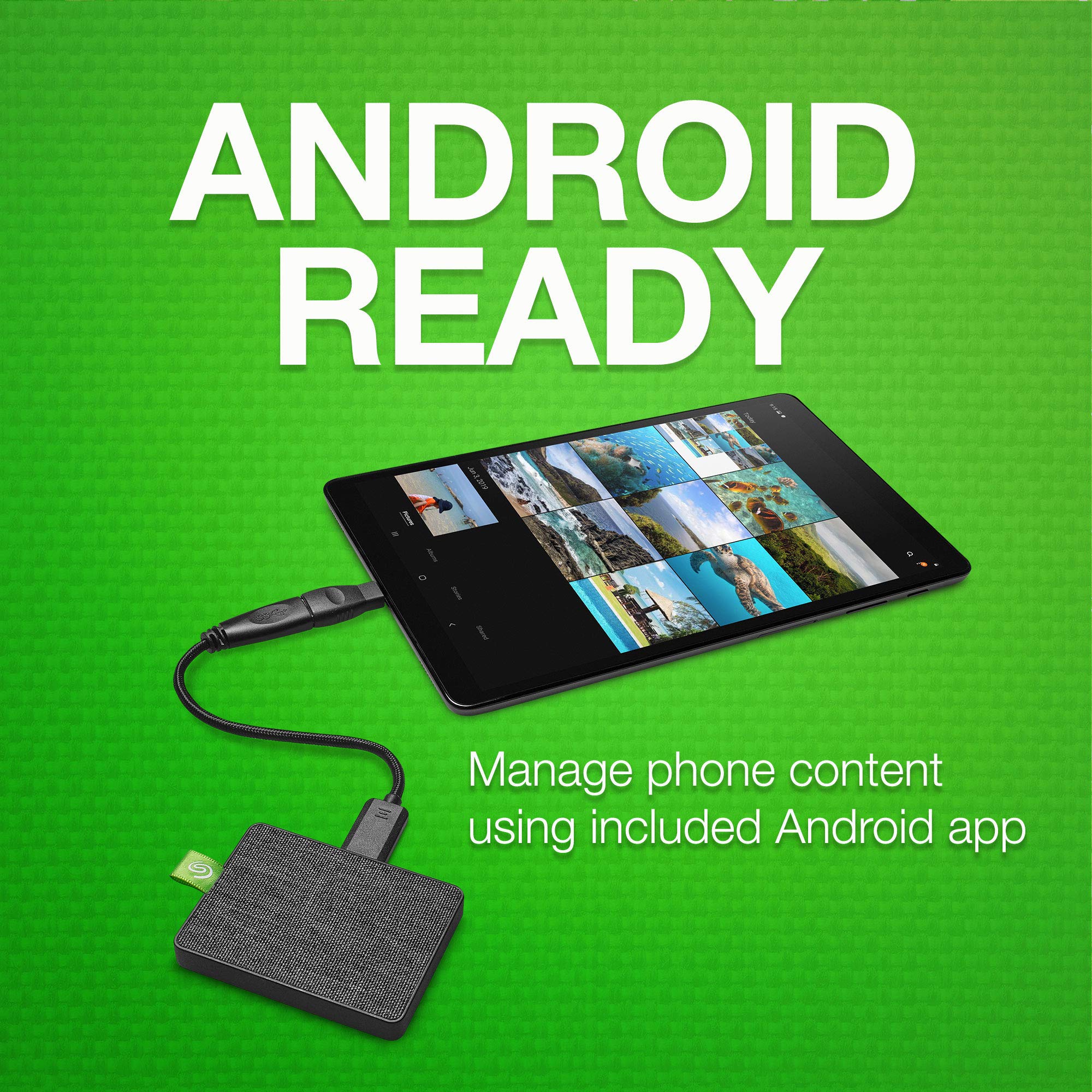 Seagate Ultra Touch SSD 1TB External Solid State Drive Portable   Black USB C USB 3.0 for PC MAC and Seagate Mobile Touch app for Android, Mylio, Adobe, & 3 Year Rescue Service (STJW1000401)