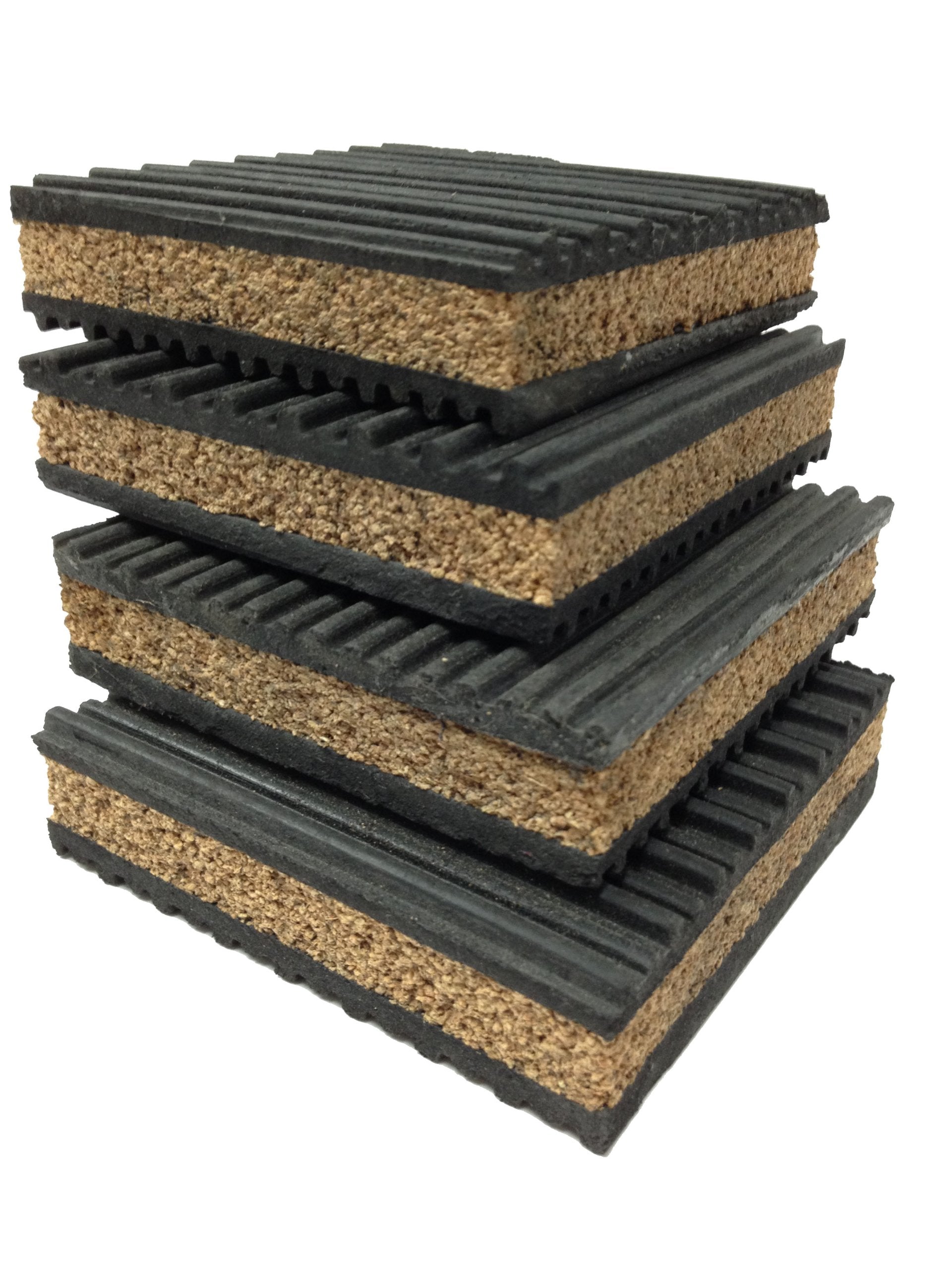 4 Pack Of Anti Vibration Pads 4'' X 4'' X 7/8'' Rubber/Cork Vibration Isolation Pads