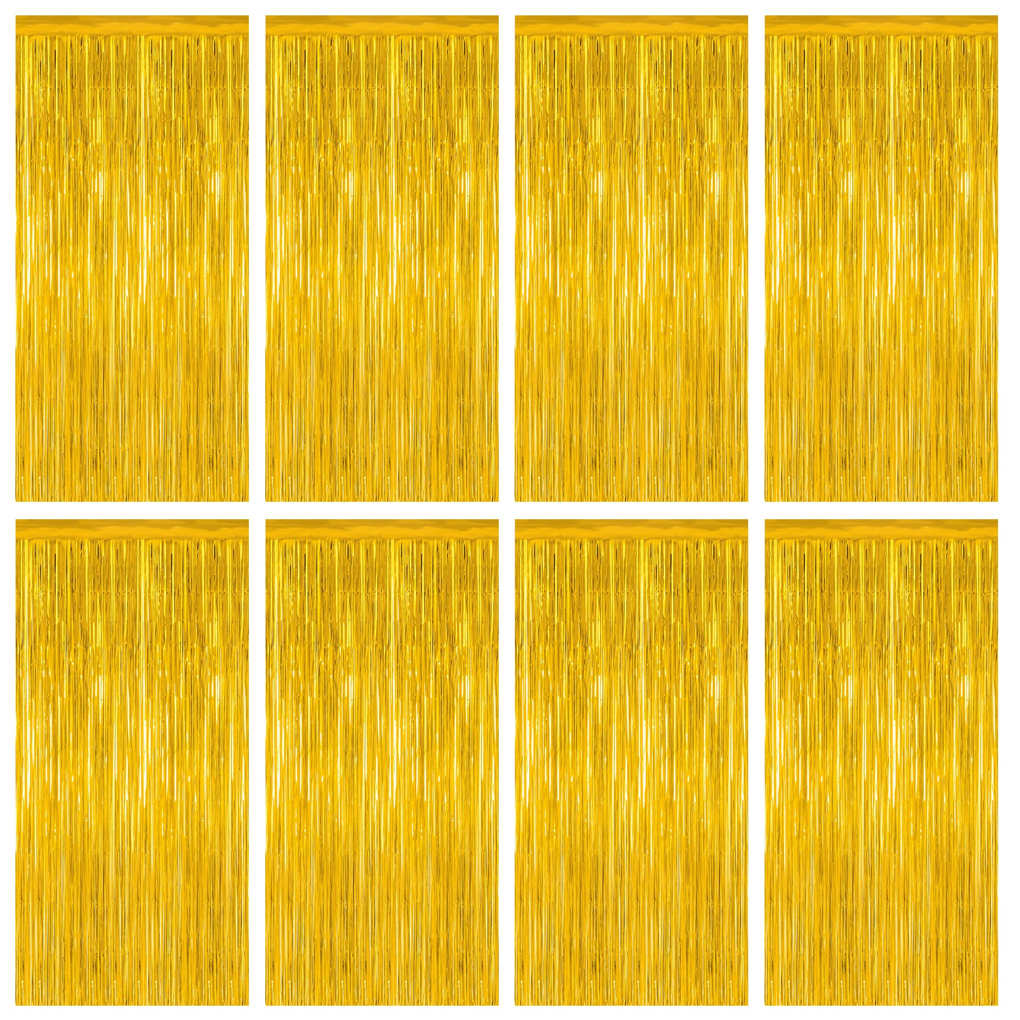 8 Pack 2025 Graduation Party Decorations, 3.28 FT x 7.05 FT Gold Backdrop, Metallic Graduation Photo Backdrop Grad Foil Curtains
