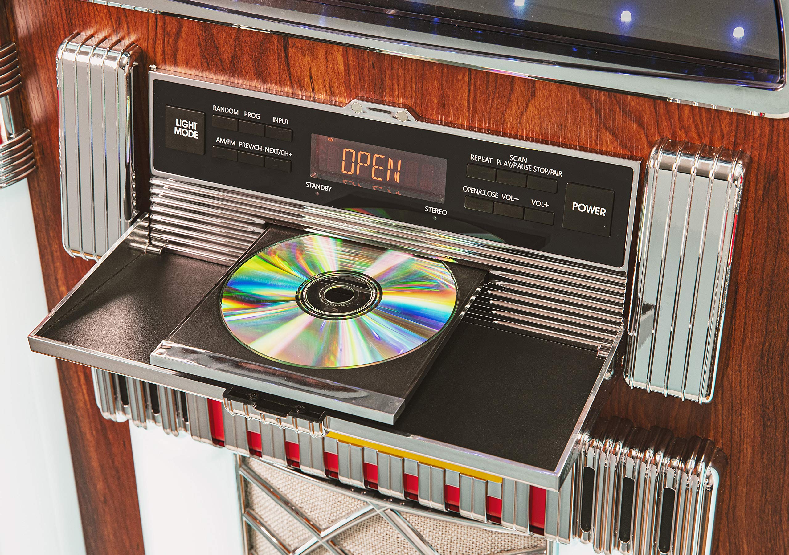 Crosley Cr1215A-Wa Jukebox, Includes Am/Fm Radio & Bluetooth Receiver & Cd Player - Walnut