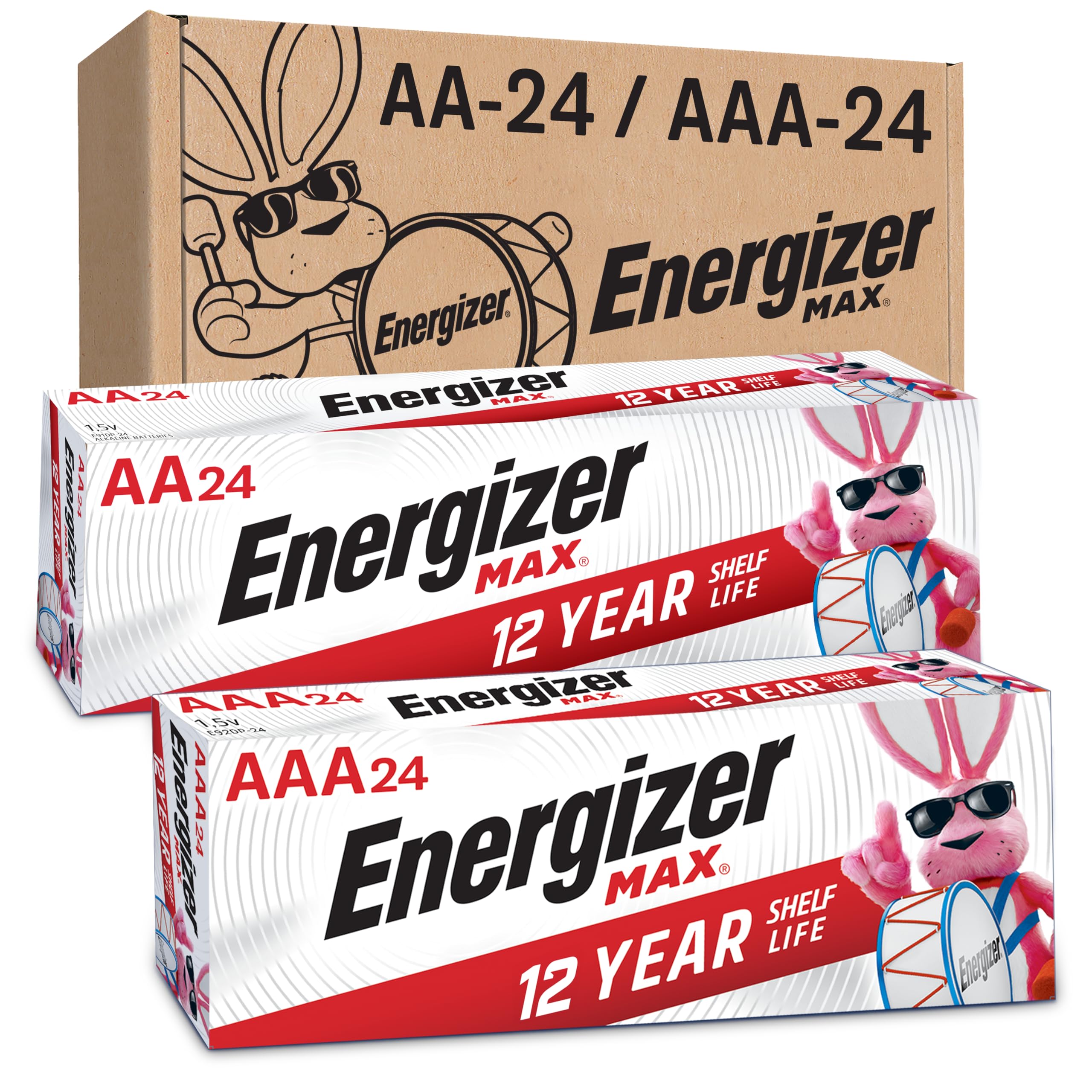 Energizer Aa Batteries And Aaa Batteries, 24 Max Double A Batteries And 24 Max Triple A Batteries Combo Pack, 48 Count