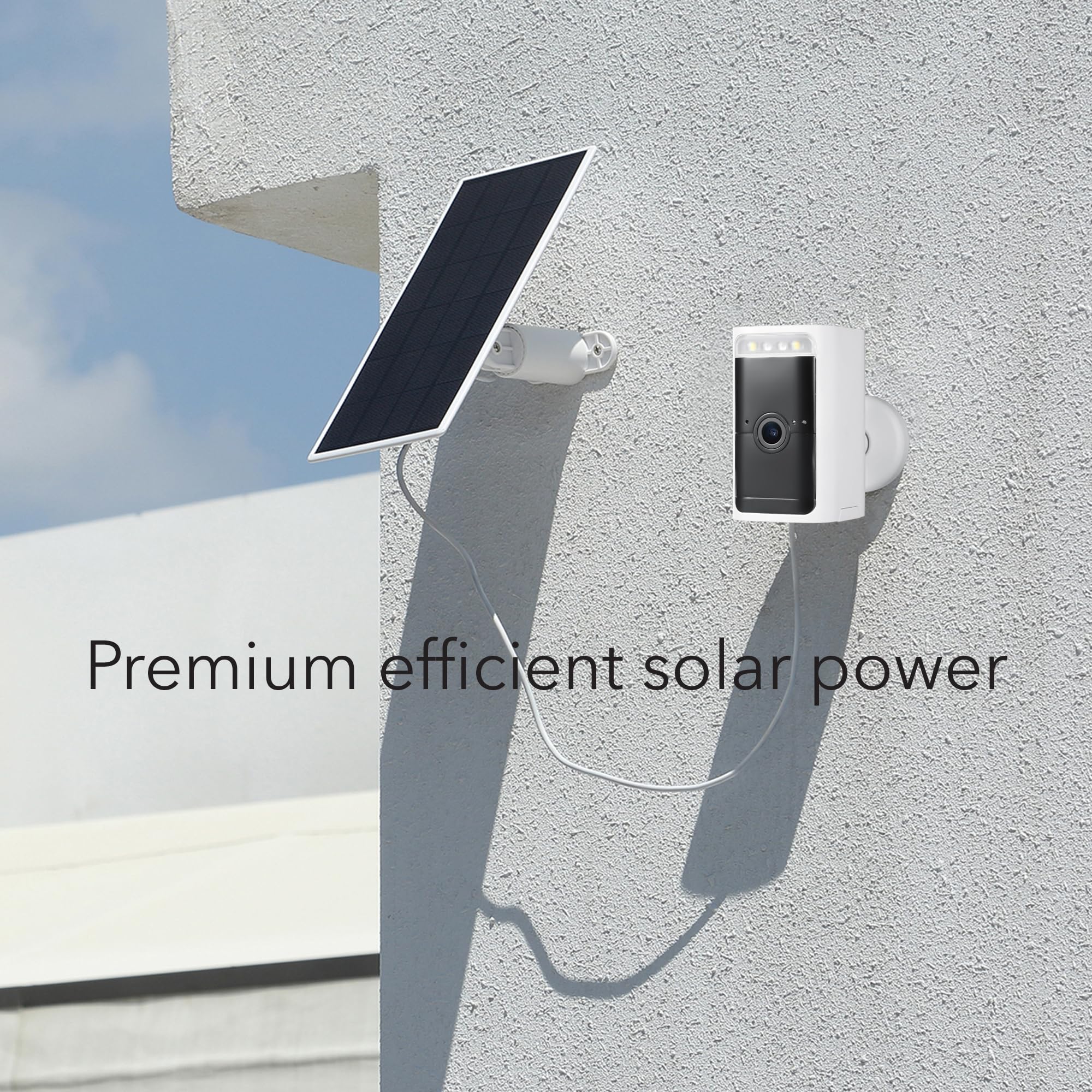 Wasserstein Solar Panel (2W 5V) Compatible With Wyze Cam Pro   Continuous Power For Your Surveillance Camera (White) (Camera Not
