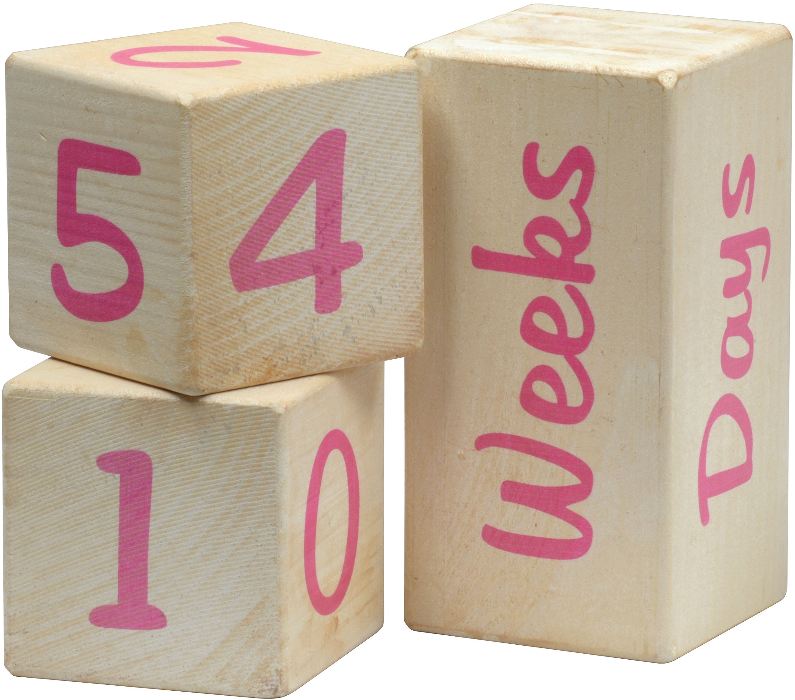 Portrait Prop Age Blocks   Pink   2 Number Blocks   Made In Usa