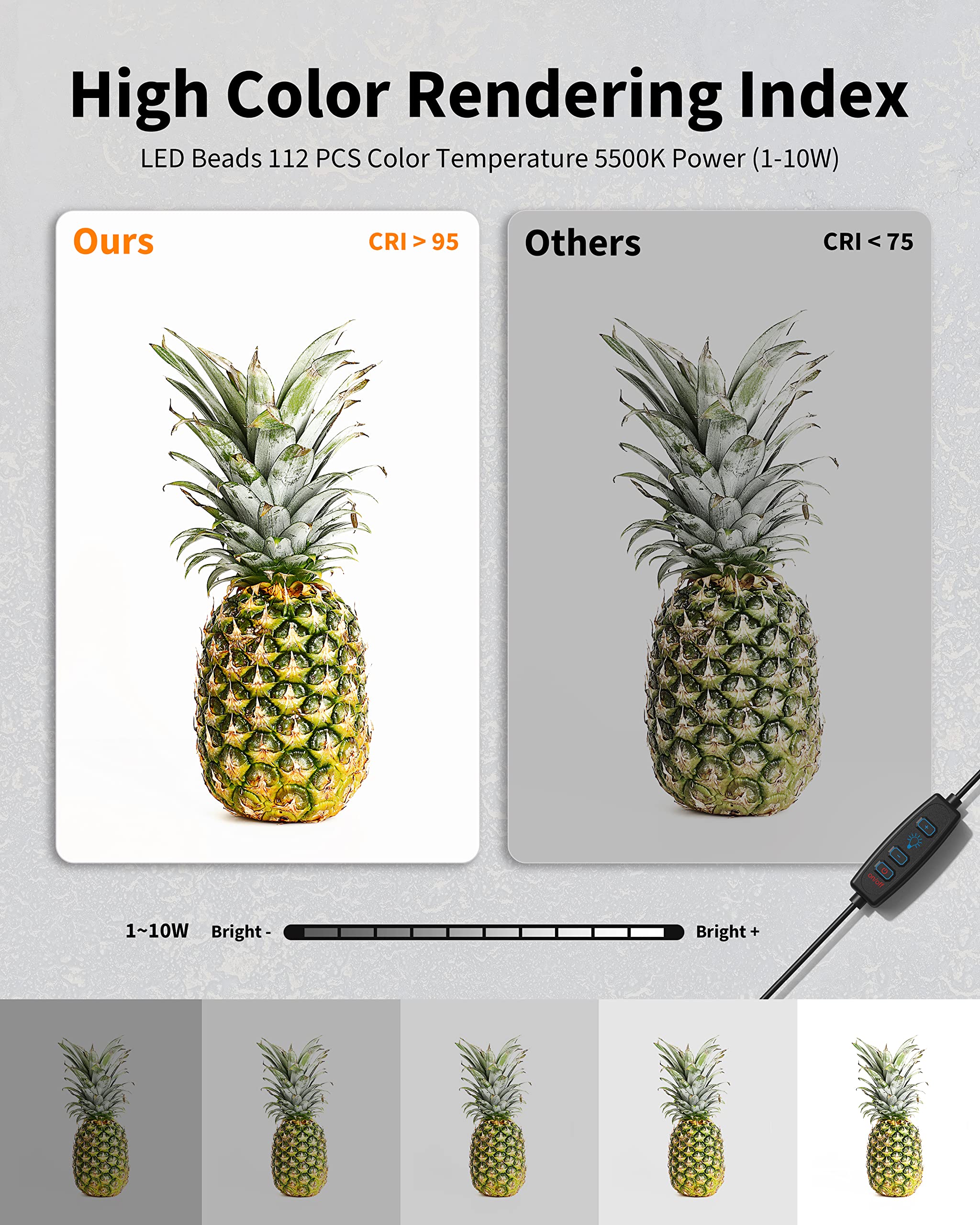 Glendan Portable Light Box Photography, 16''X12'' Professional Dimmable Photo Box With 112 High Color Rendering Index Led Lights