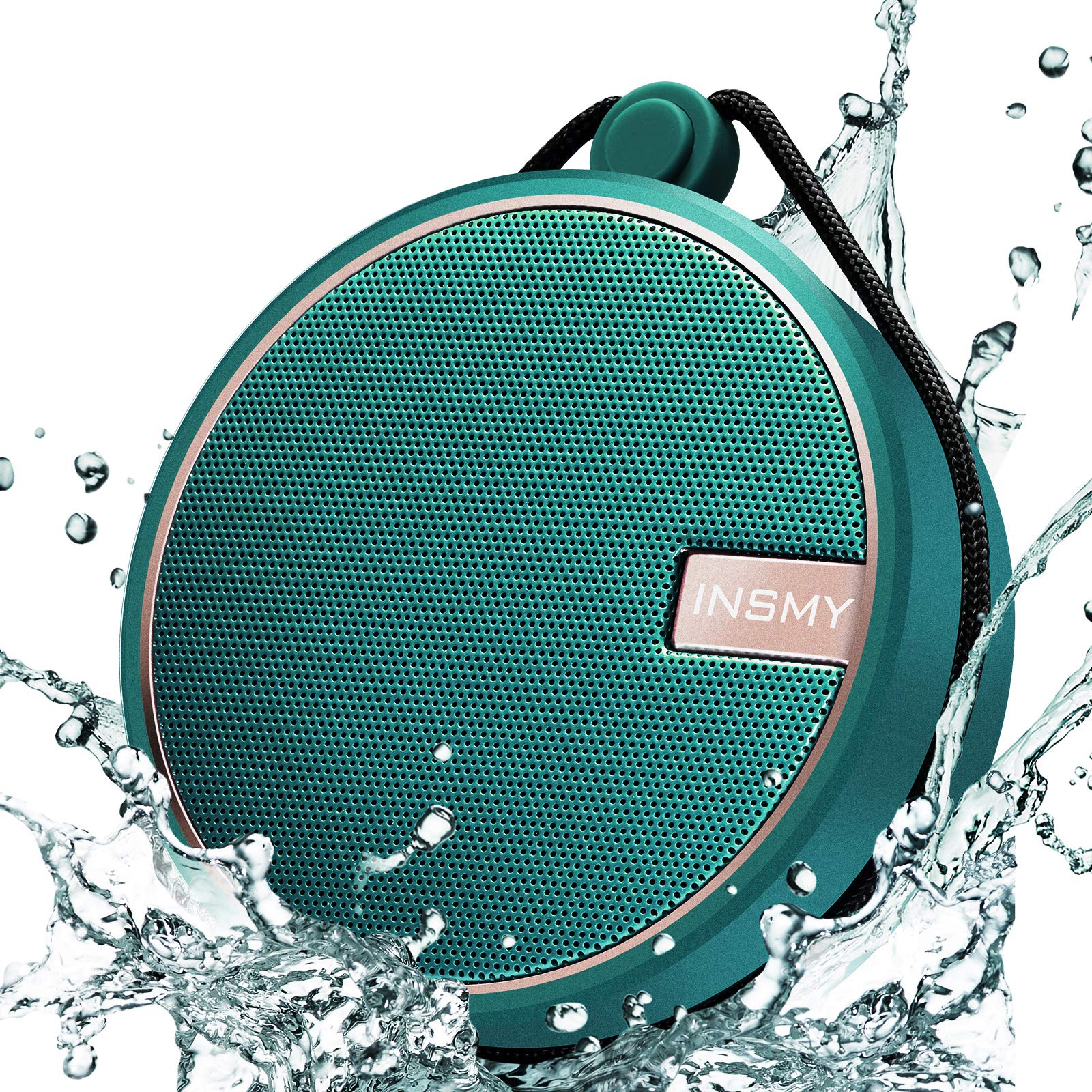 INSMY C12 IPX7 Waterproof Shower Bluetooth Speaker, Portable Small Speaker, Speakers Bluetooth Wireless Loud Clear Sound, Suppor